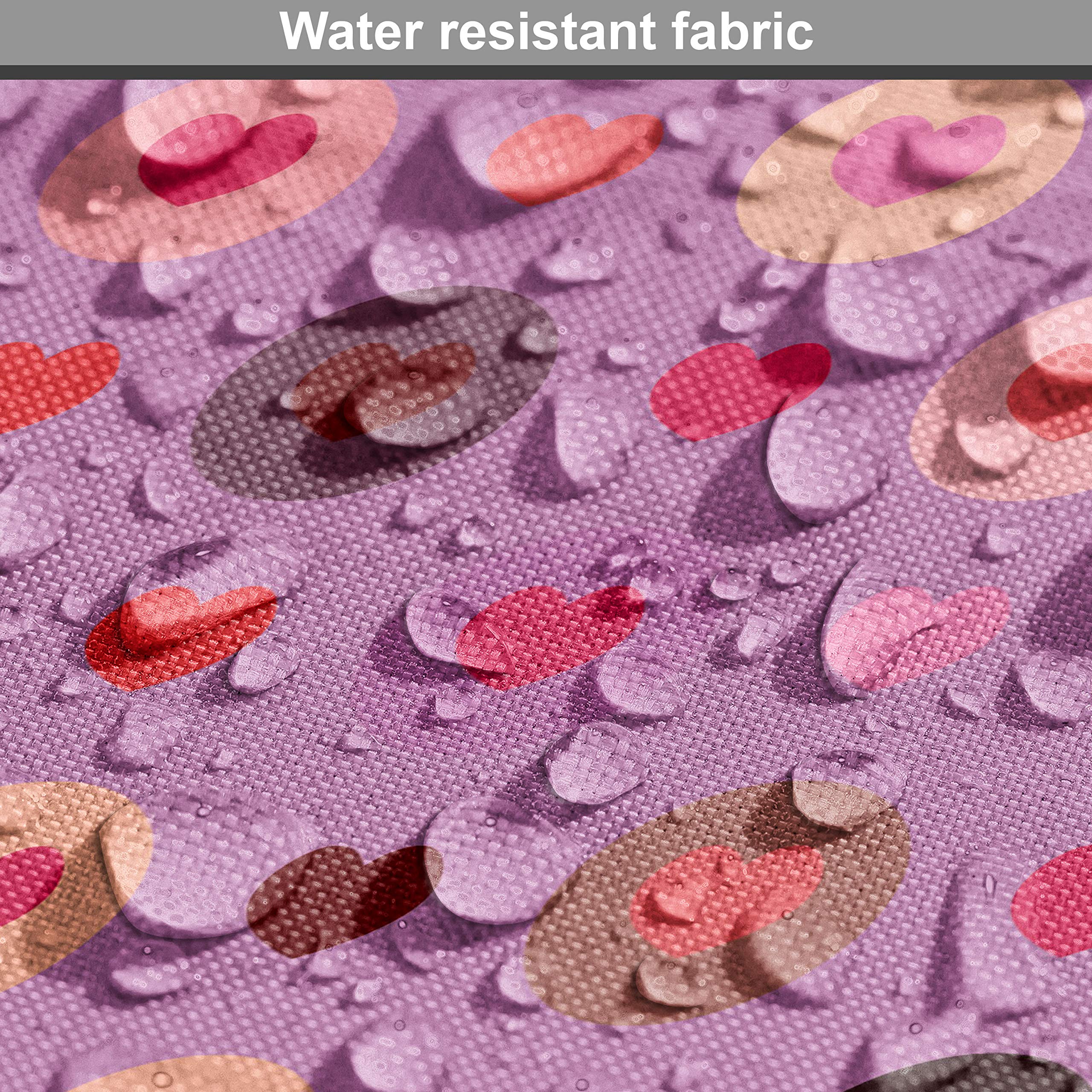 Ambesonne Abstract Fabric by The Yard - Valentine's Love Heart Circular Design for Upholstery, Home Decor & DIY Projects | 10 Yards Fuchsia Red Salmon | Perfect for Throw Pillows, Curtains & Table Runners