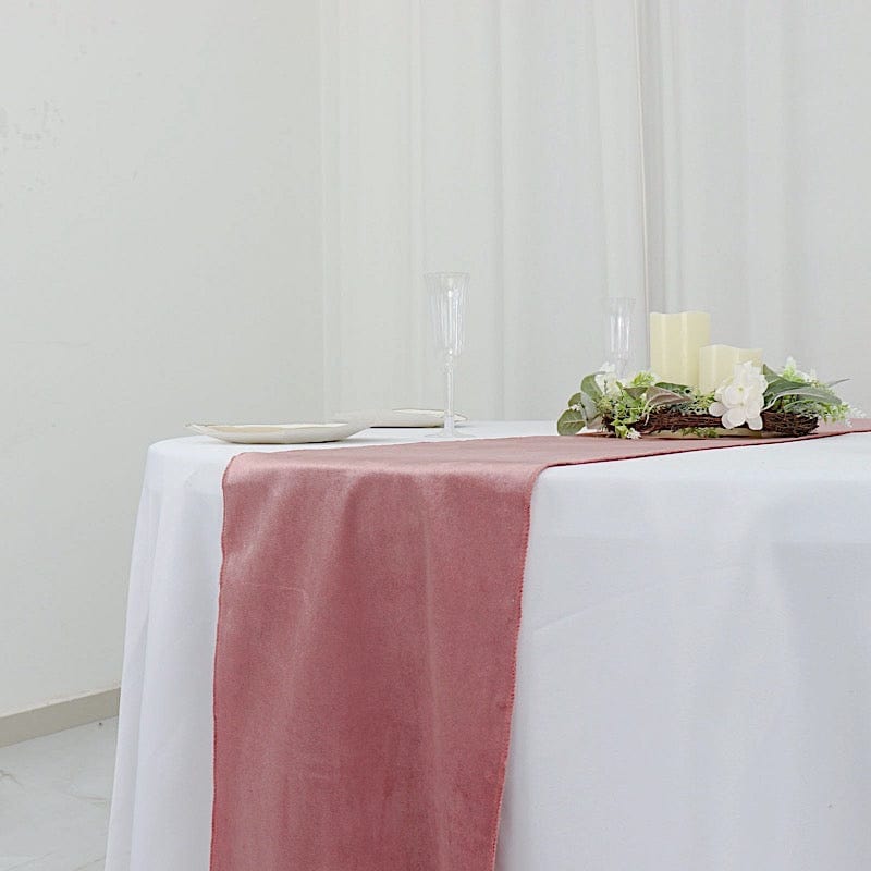 12x107 Inch Premium Velvet Table Runner - Elegant Wedding & Event Table Linens - Perfect for Weddings, Banquets, and Home Decor