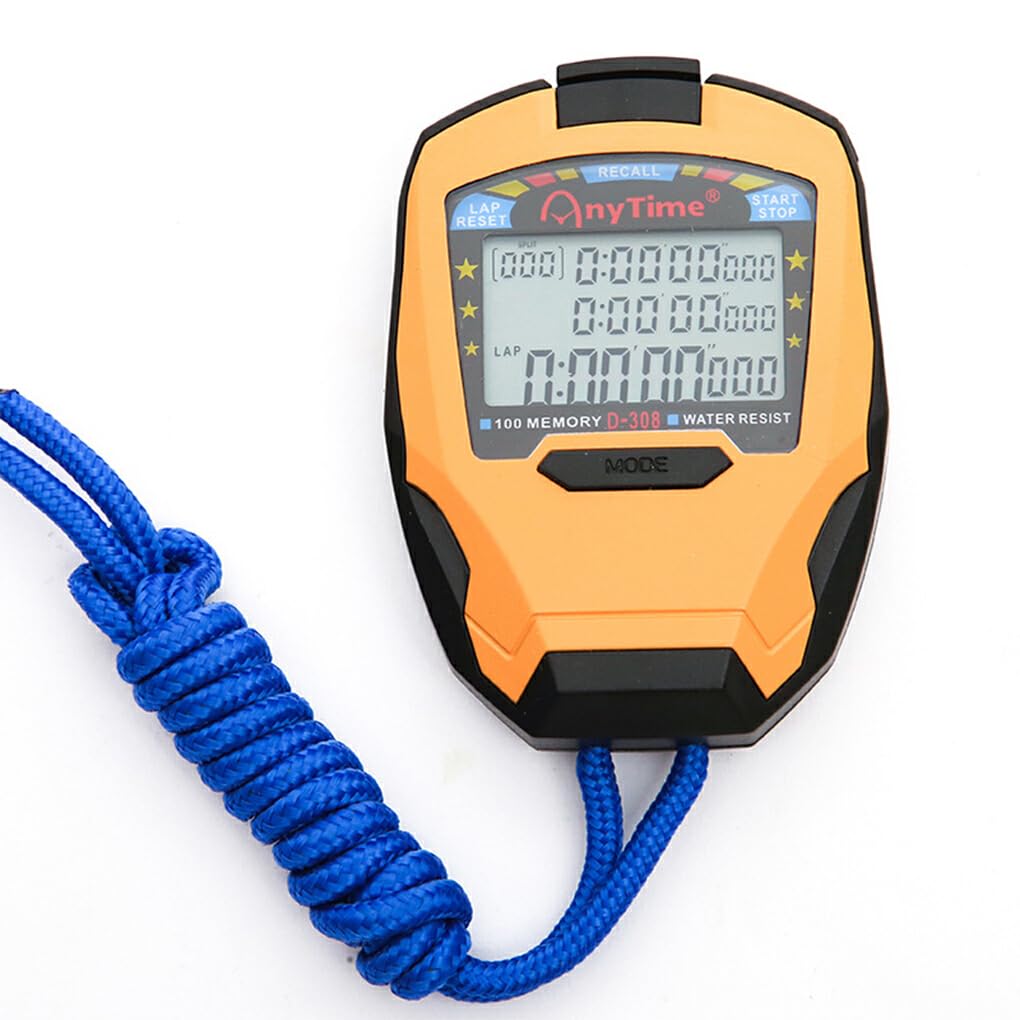 SUIOPPYUW Digital Stopwatch with Countdown Timer - Professional Battery-Powered Sports Stopwatch for Track, Swimming, and Fitness Training
