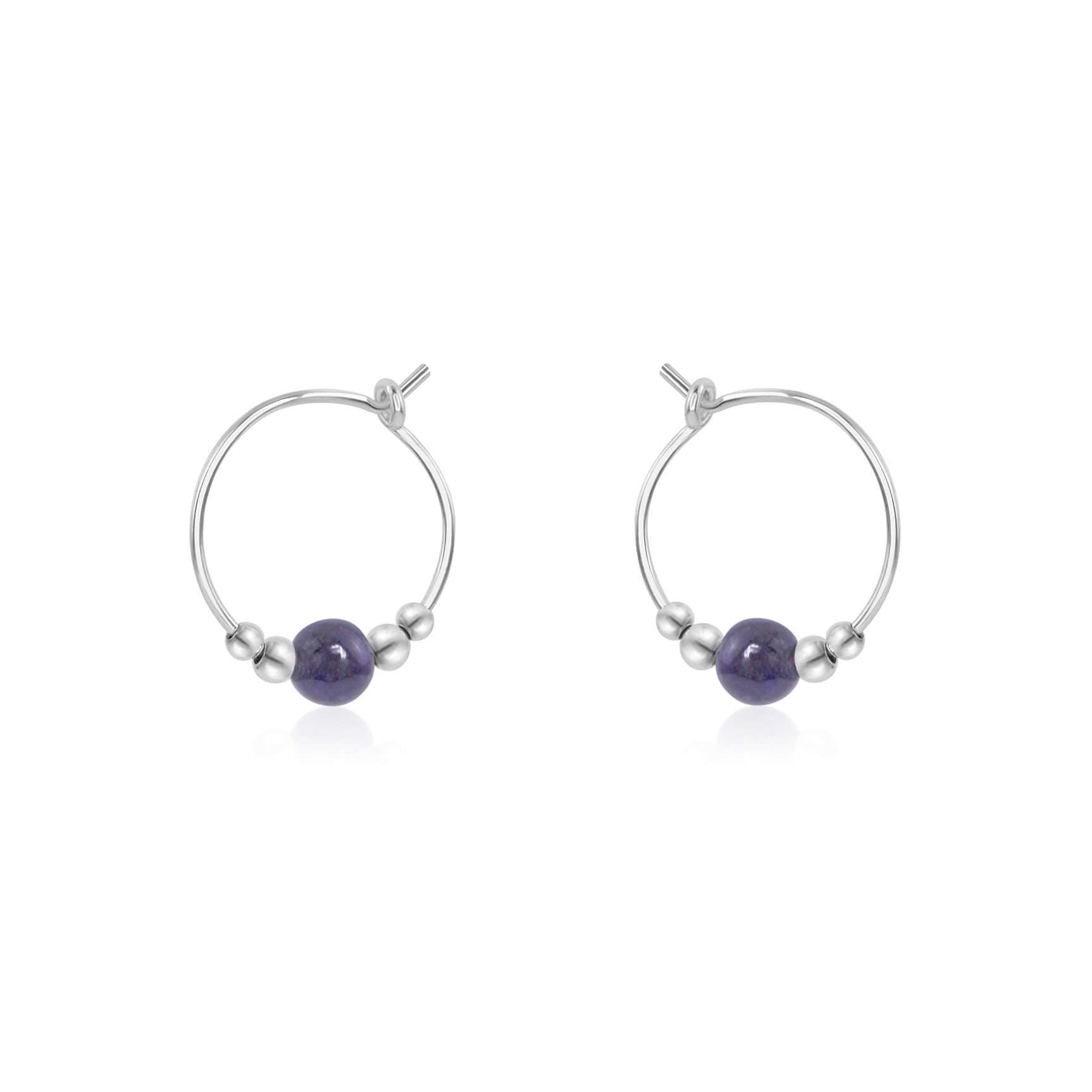 Iolite Gemstone Hoop Earrings - Dainty & Elegant Jewelry for Women | Perfect for Everyday Wear, Parties & Gifts