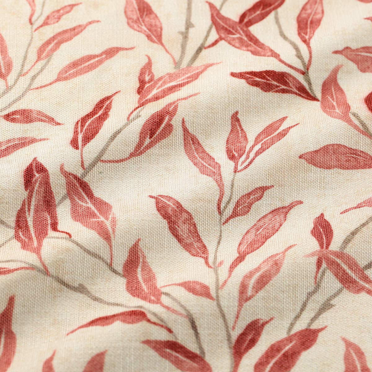 VOGOL Tier Curtains for Kids Room, Cafe, Kitchen & Bathroom - Decorative Short Window Treatment with Red Leaves Pattern, 30
