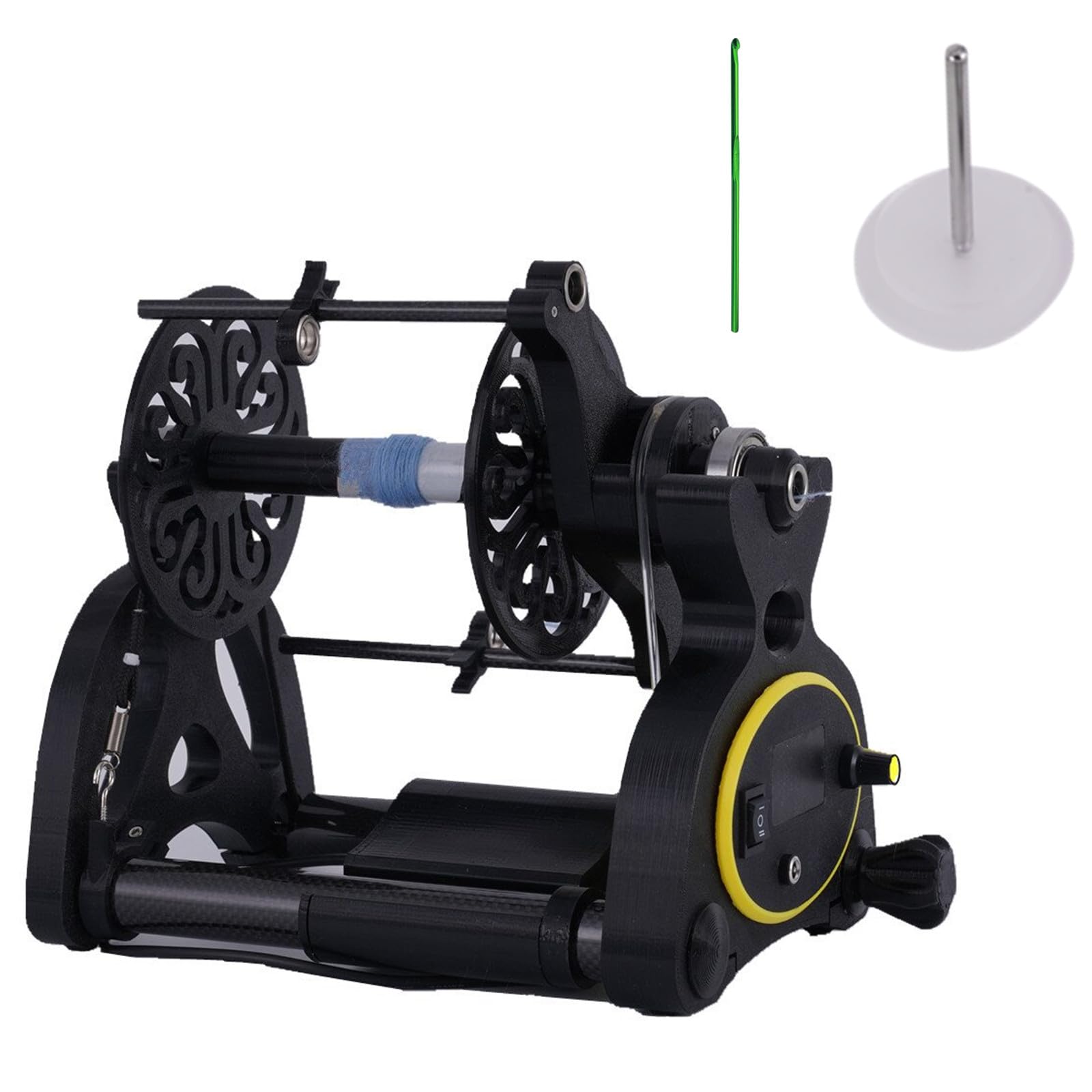 Electric Spinning Wheel for Wool & Yarn - Digital Fiber Spinner with Winding Reel & 3 Large Spools, 12V DC Motor - Perfect for Hand Spinning, Knitting, Crochet & DIY Craft Projects