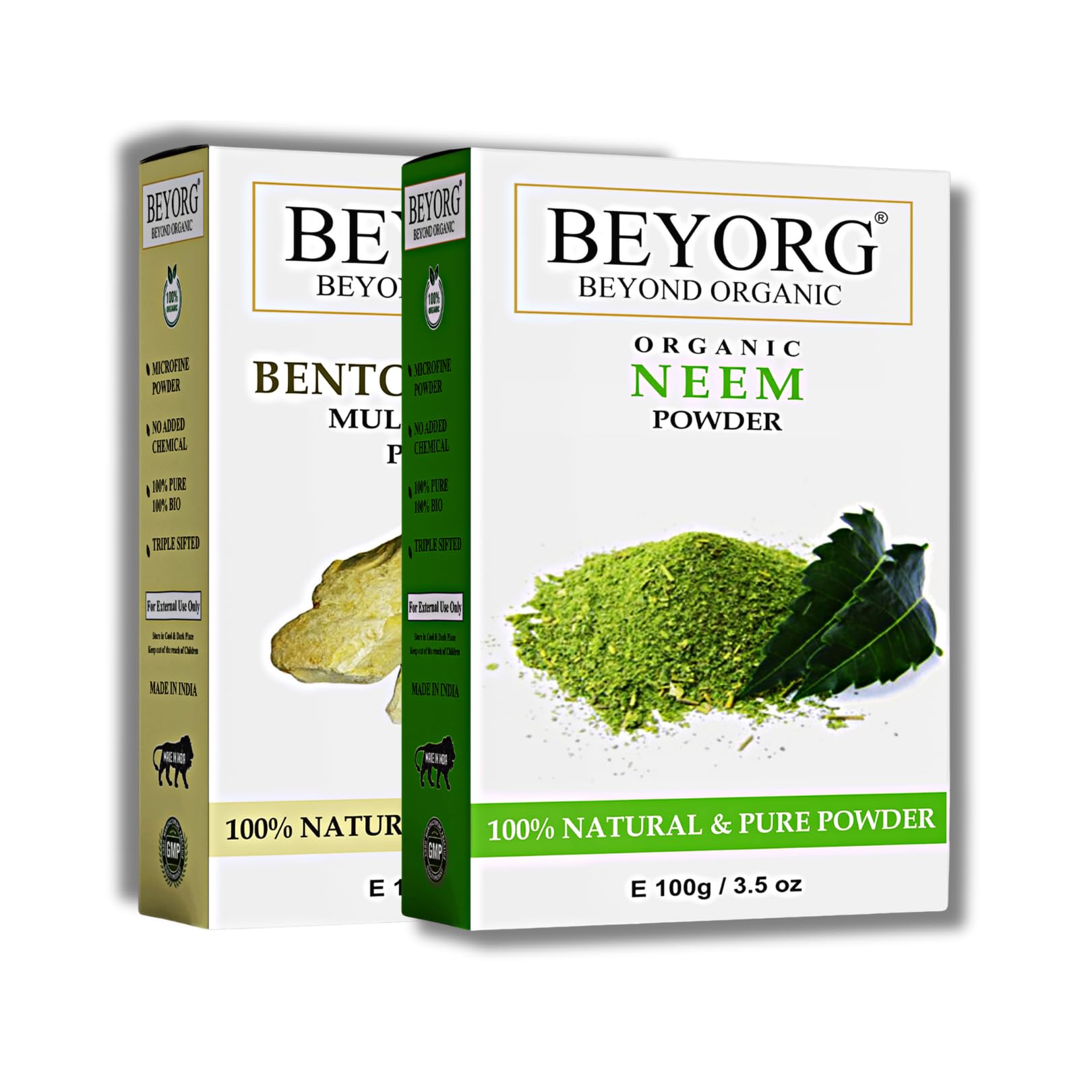 100% Pure & Organic Multani Mitti (Bentonite Clay) Powder with Neem Powder for Skin Brightening, Oil Control, Acne Scar Treatment & Anti-Aging | Natural Face Mask for Glowing Skin, Tan Removal & Blemish Care | Perfect for Daily Skincare Routine & Spa Treatments
