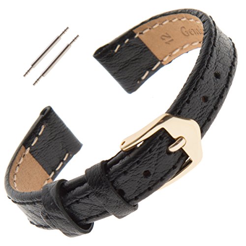 Black, Gold-Tone Buckle