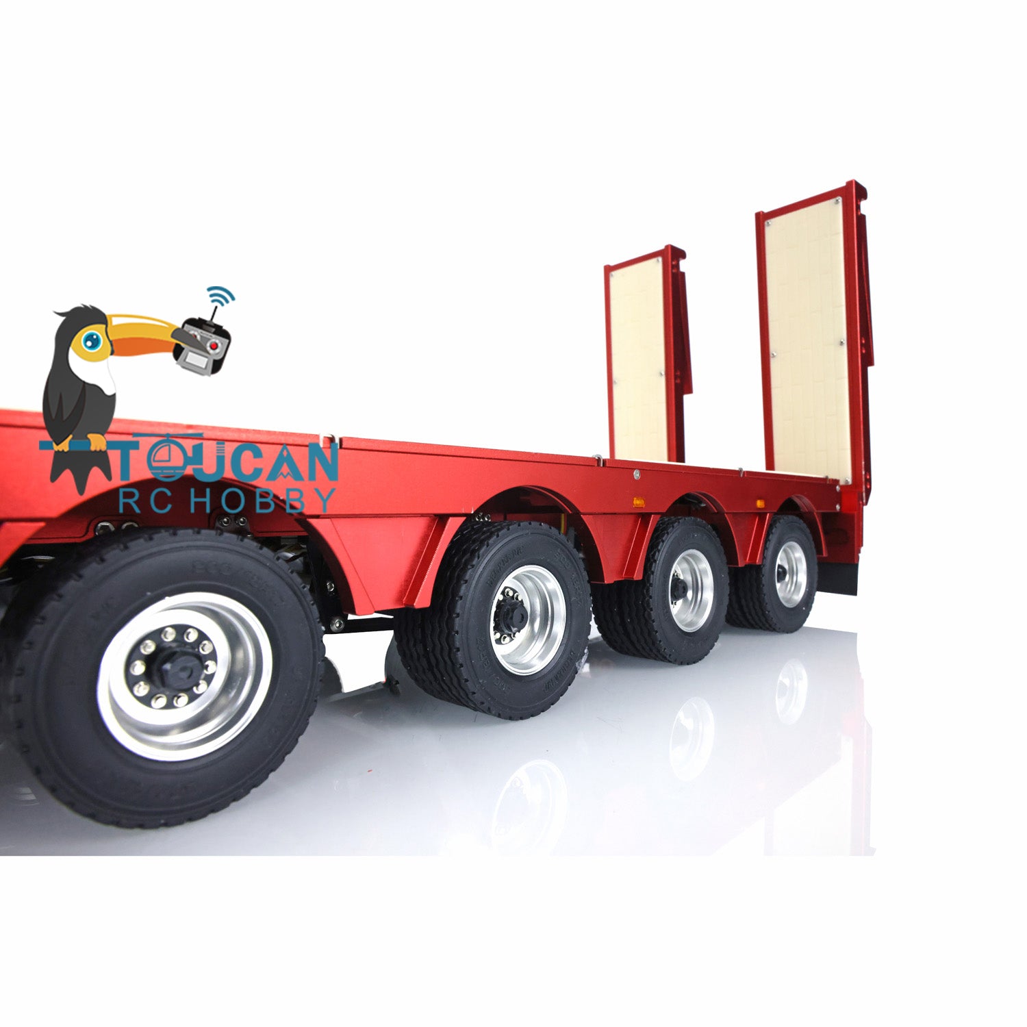 1/14 Scale RC Steering Trailer 997 - Detachable Metal Body 4-Axle Gooseneck Heavy Duty Trailer for Tamiya Tractor Trucks | Compatible with 1/14 Scale RC Models, Perfect for Truck Simulation & Display Collections
