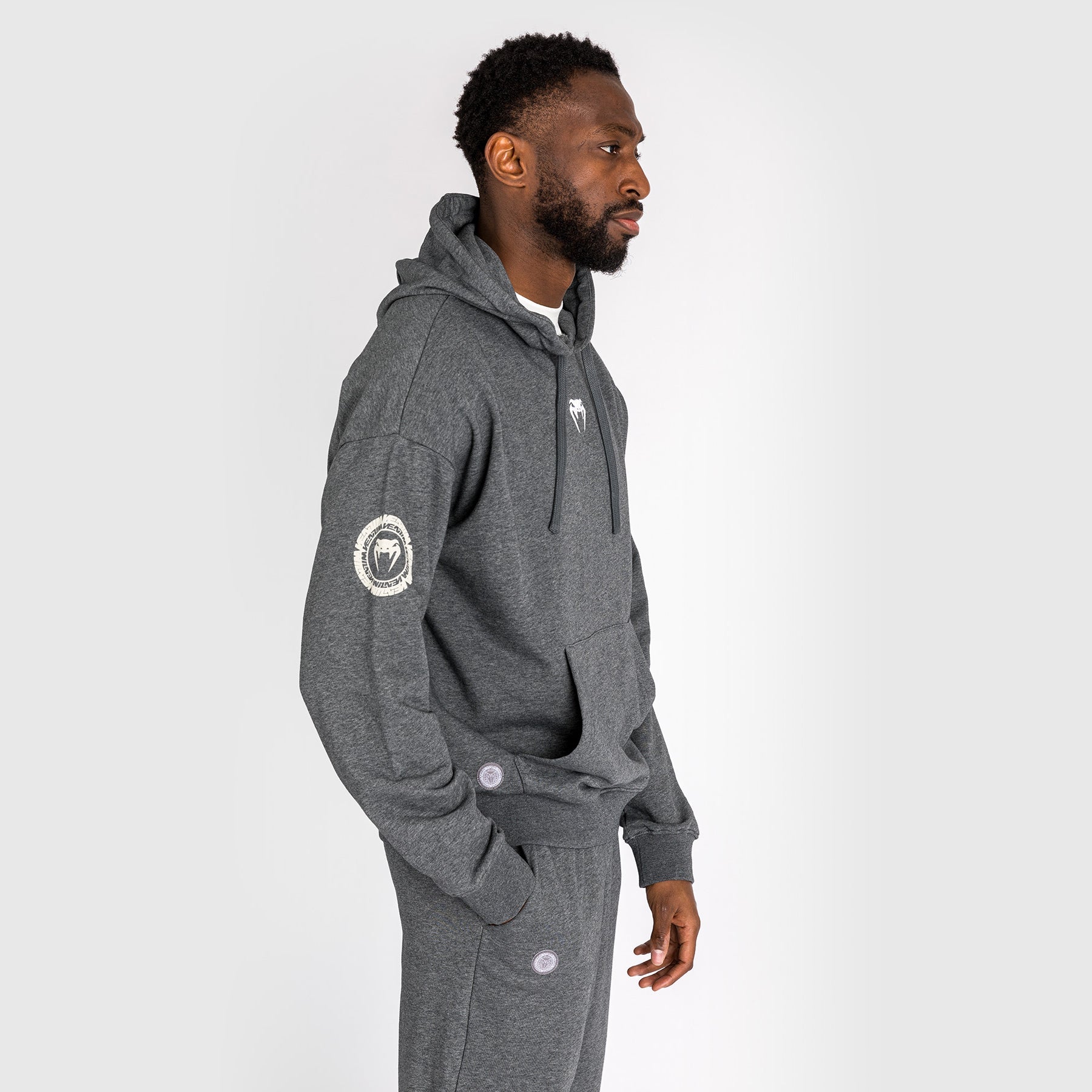 Venum Vortex XL Lite Men's Hoodie - Dark Heather Grey | Lightweight Training Hooded Sweatshirt for MMA, Boxing & Gym Workouts