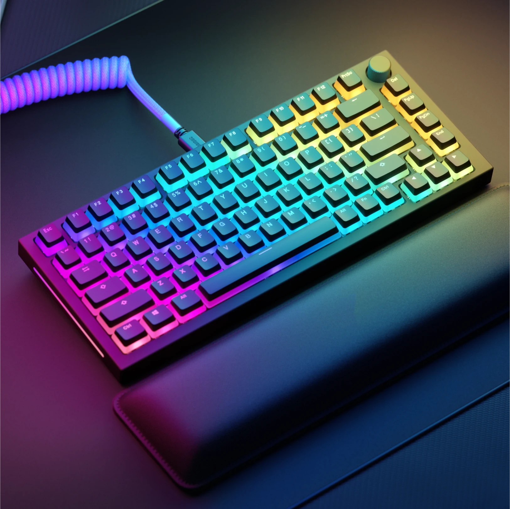Glorious Aura Keycaps V2 - Premium PBT Double Shot Shine Through Backlit Mechanical Keyboard Keycaps (Black) - Perfect for Gaming, Typing & Custom Keyboard Builds
