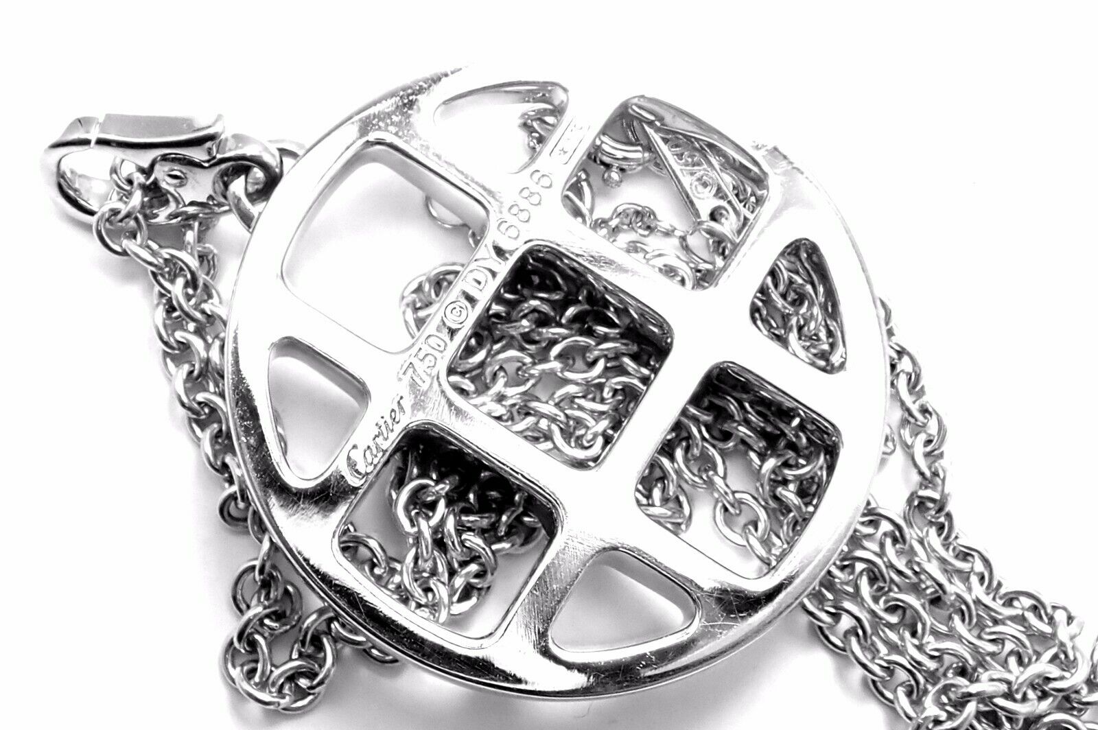 Authentic Cartier 18k White Gold Pasha Large Pendant Chain Necklace for Women - Luxury Gift for Anniversary, Birthday & Special Occasions