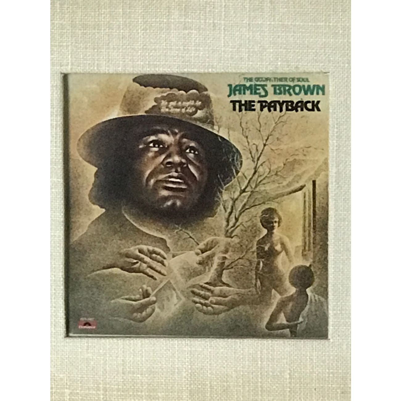 James Brown The Payback White Matte RIAA Gold LP Award - Rare Vinyl Record Collector's Edition for Music Enthusiasts & Home Decor Display