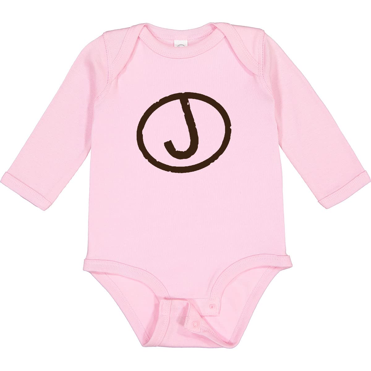 Inktastic Branding Iron Letter J Monogram Long Sleeve Baby Creeper - Soft Cotton Onesie for Newborns & Infants - Perfect for Family Photos, Holidays & Everyday Wear