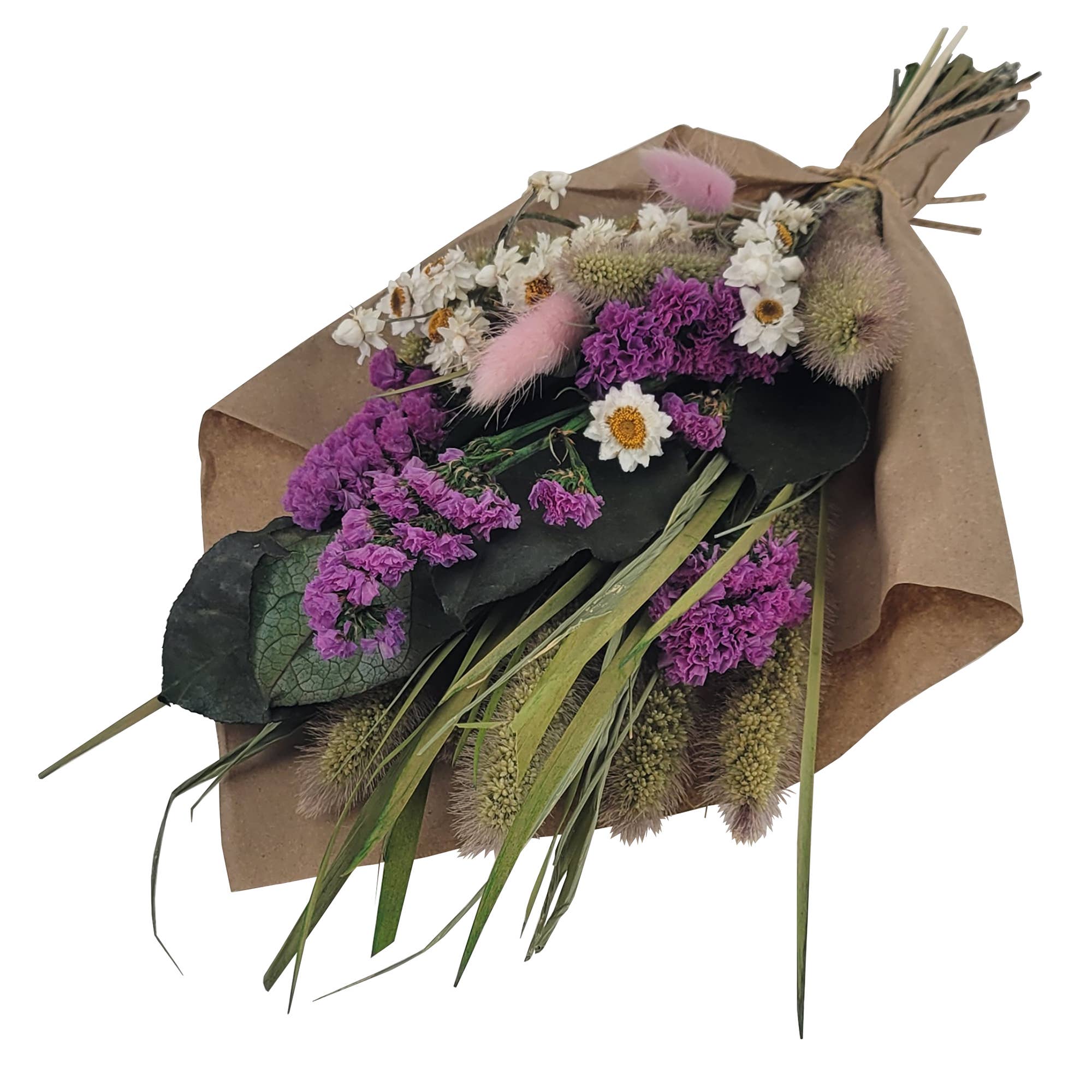 Magenta Statice Flowers and Grains - Petite 12 Bouquet for Wedding Centerpieces, Home Decor, and DIY Crafts