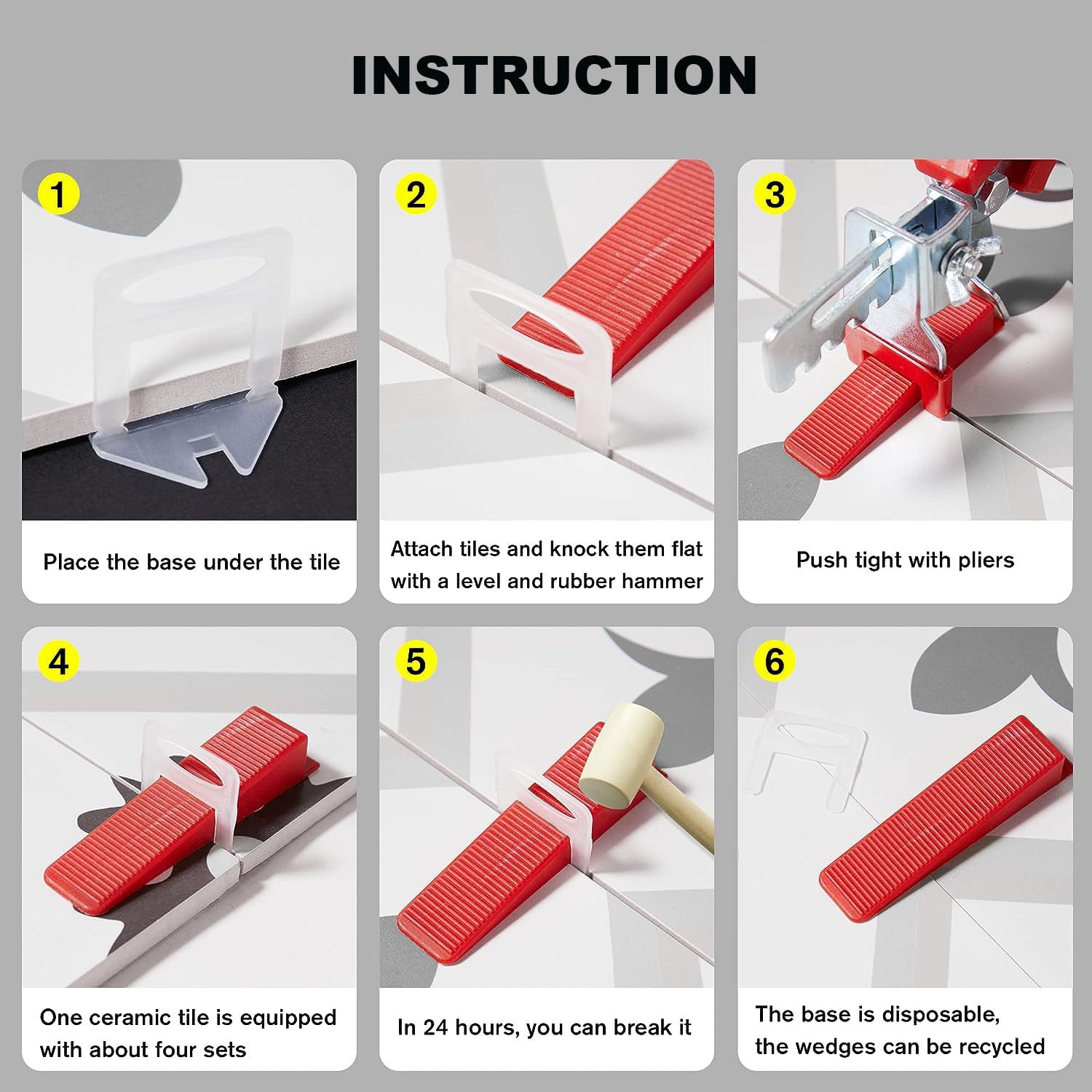 Professional Tile Leveling System Kit - 1/16