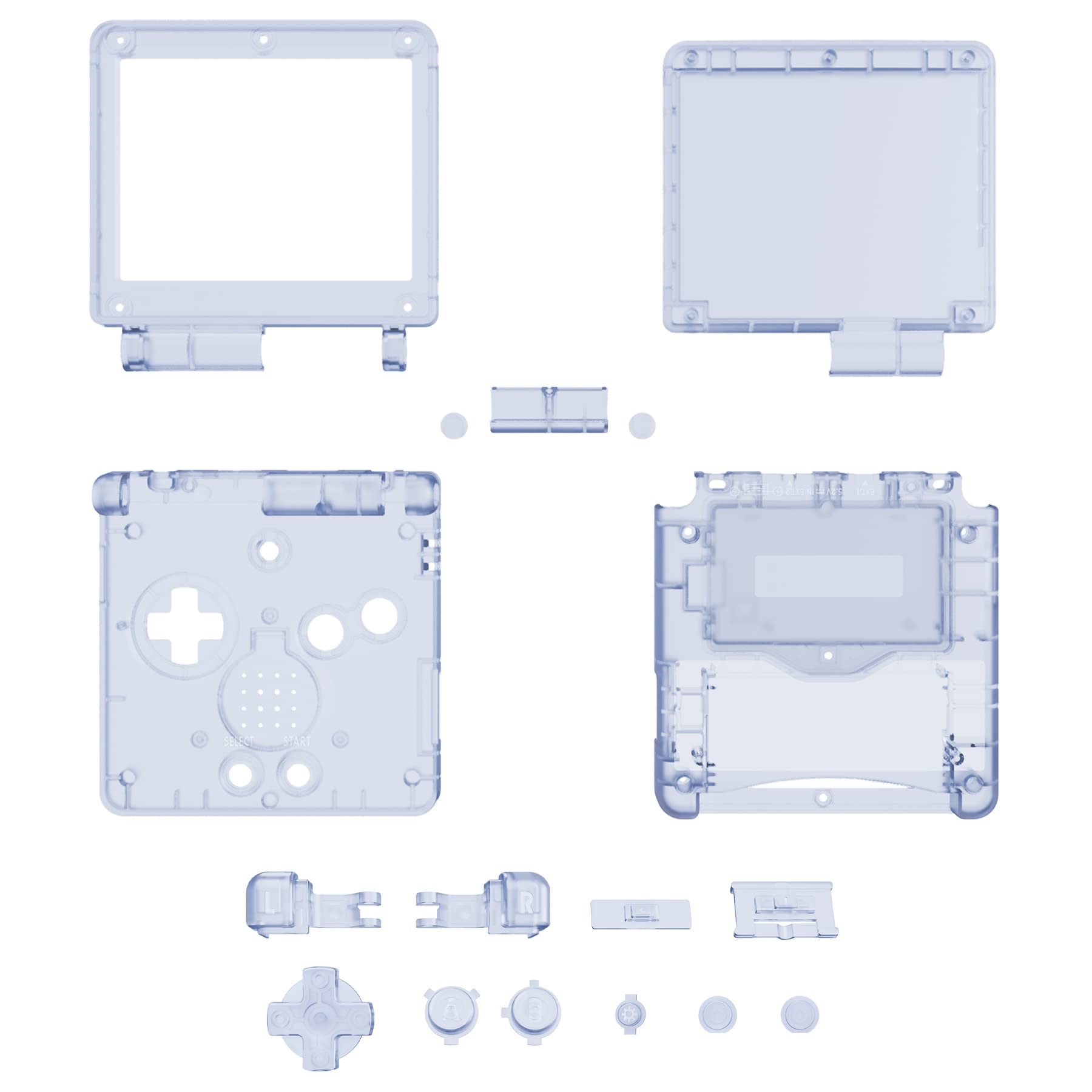eXtremeRate Glacier Blue Custom Replacement Housing Shell for Gameboy Advance SP GBA SP - Compatible with IPS & Standard LCD Screens - DIY Console Modding Kit - Perfect for Gaming Enthusiasts & Retro Console Collectors