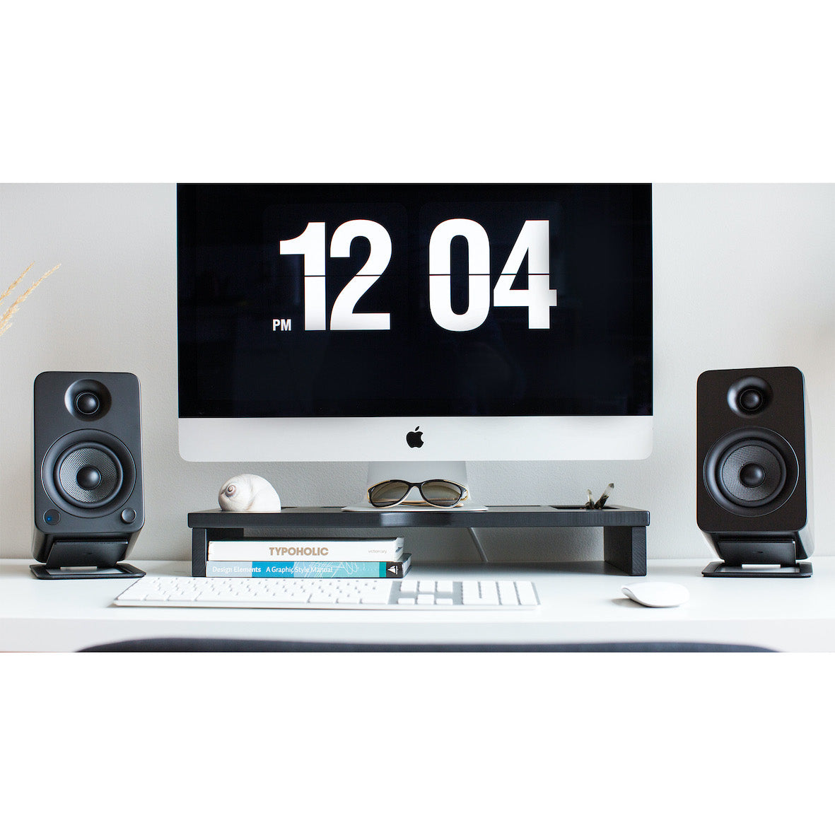Kanto S4 Premium Desktop Speaker Stands for Bookshelf Speakers - Pair (Perfect for Home Studio, Gaming Setup & Office Workspace)