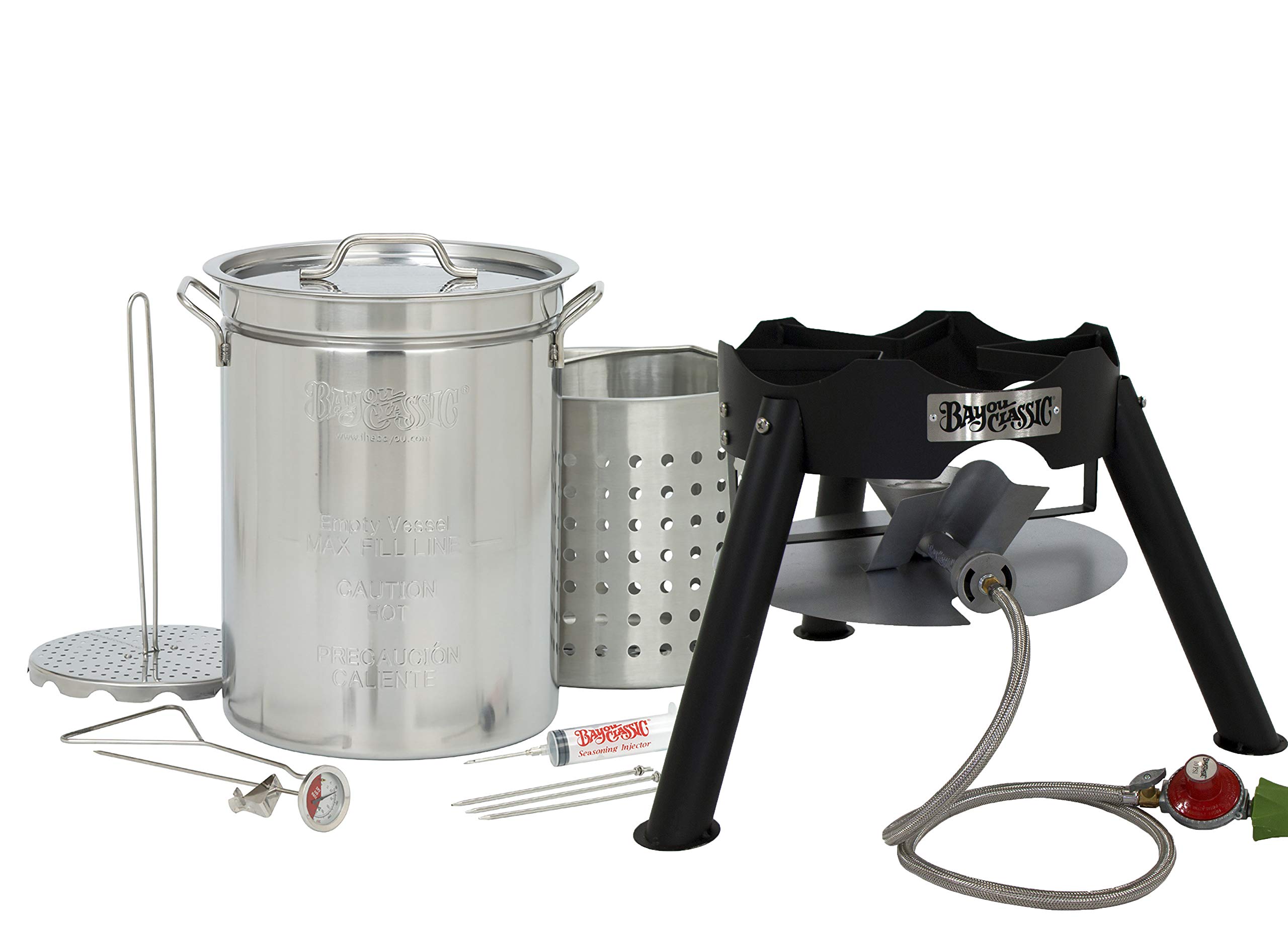 32 Quart Stainless Steel Turkey Fryer Kit with Basket - Perfect for 24 lb Turkeys & 12