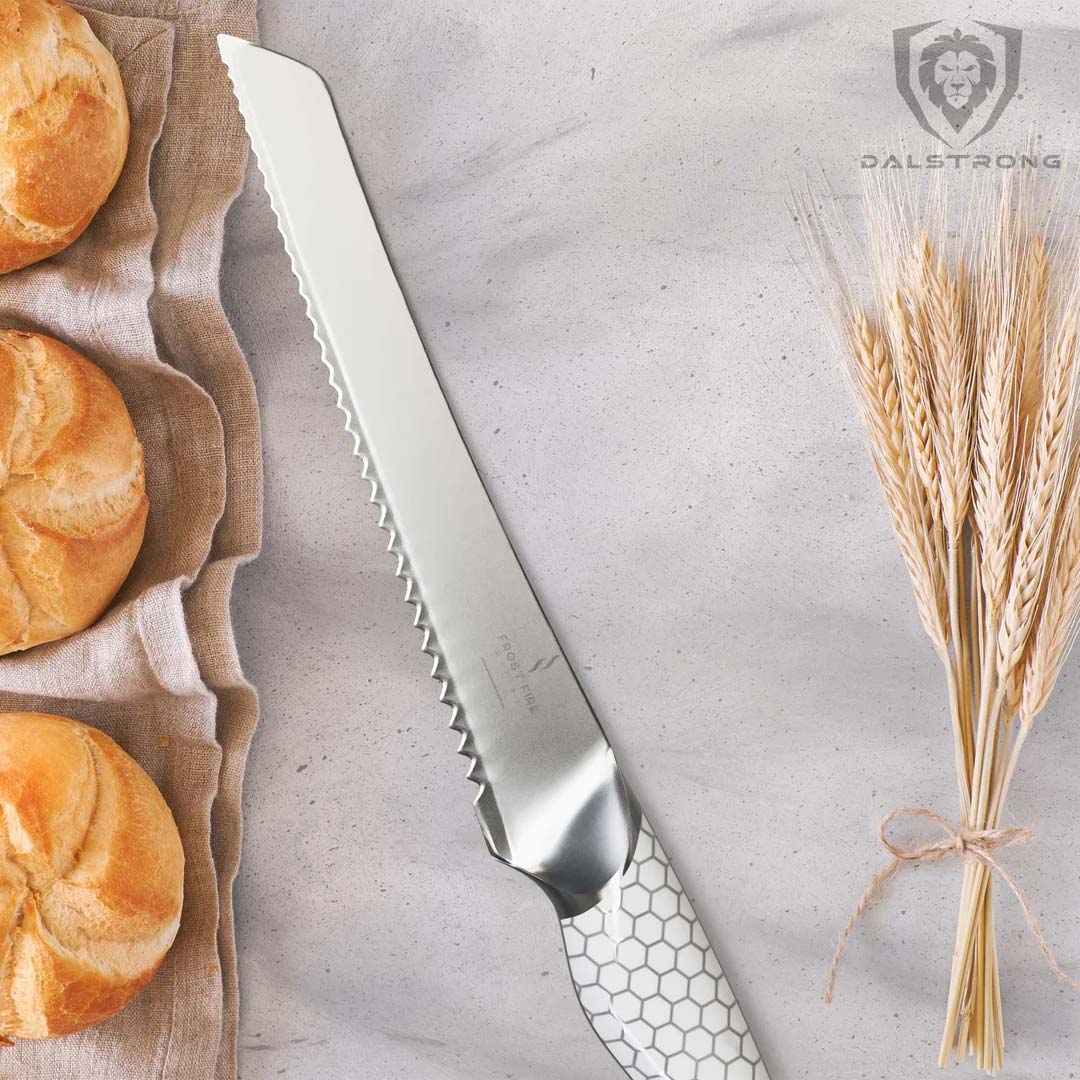 Dalstrong Frost Fire Series 8-Inch Bread Knife - NSF Certified - Sharp Stainless Steel Blade for Slicing Bread, Cake & Pastries - Perfect for Home Bakers & Professional Chefs