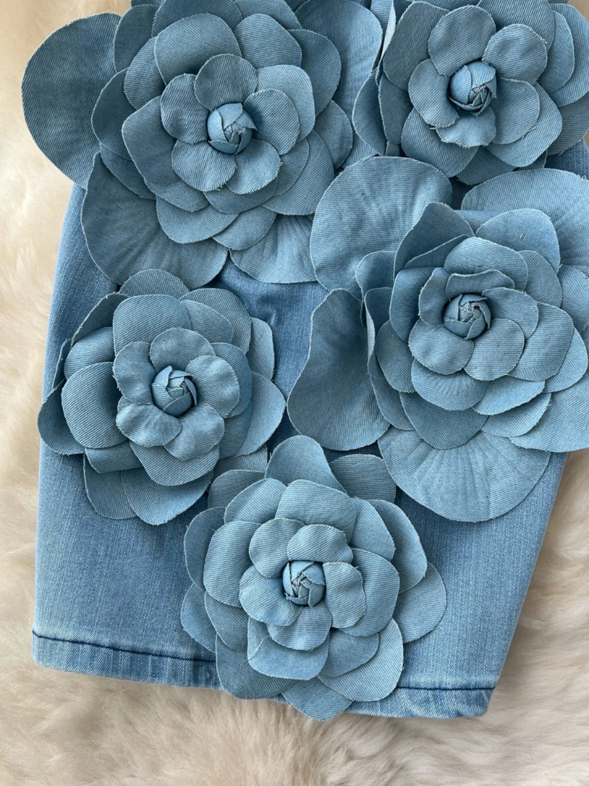 Elegant 3D Flower Rose Short Party Dress for Women - Summer Sleeveless Strapless Corset Denim Mini Dress | Perfect for Holiday Parties, Date Nights & Cocktail Events