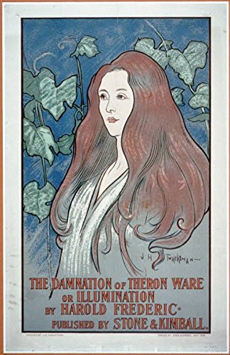 HistoricalFindings Vintage Photo: The Damnation of Theron Ware by Harold Frederic (1896) - Rare Illuminated Edition with Woman Portrait - Perfect for Antique Collectors & Literary Decor