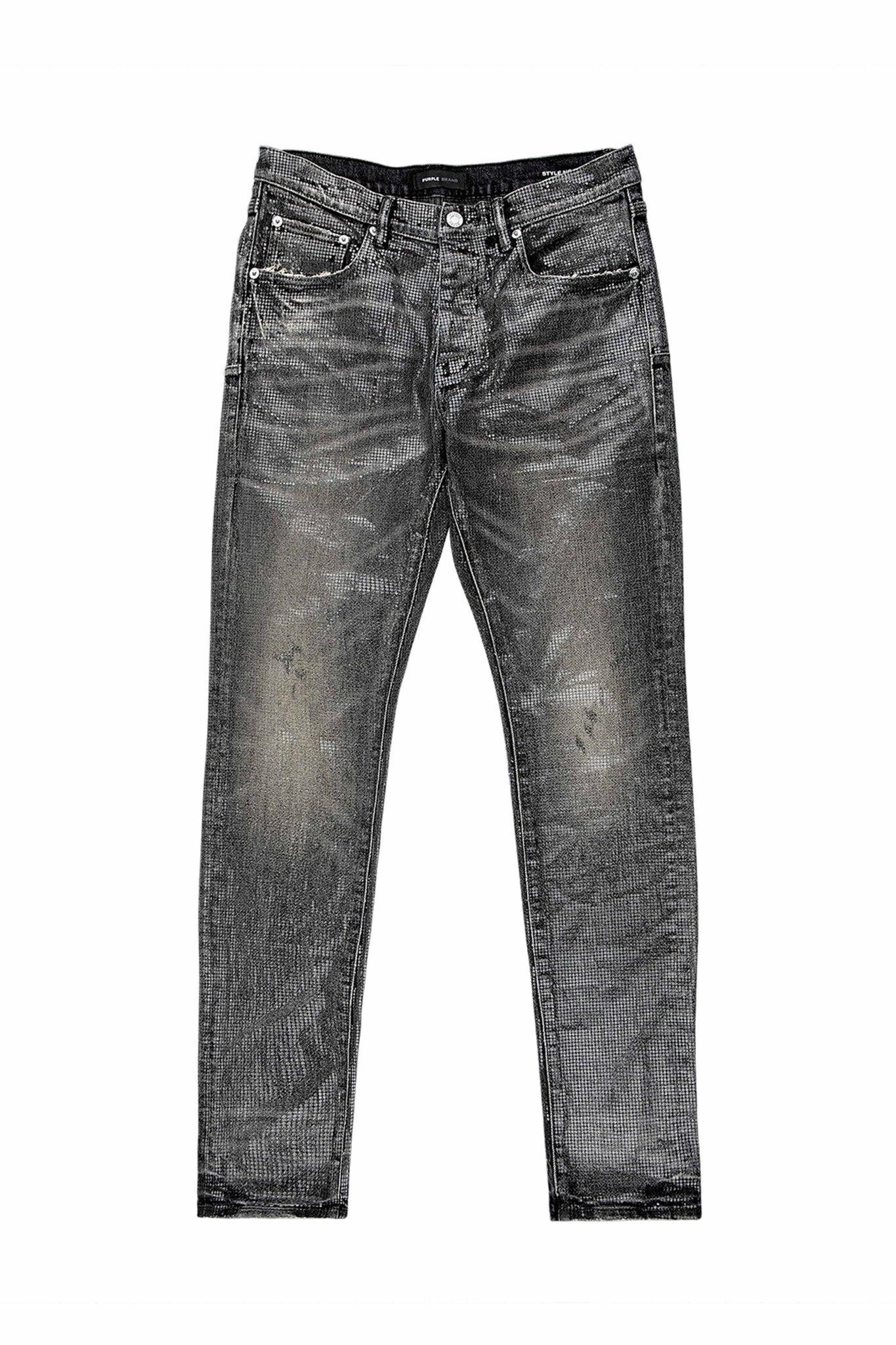 Purple Brand P001 TOBL Tiled Overlay Black Jeans - Trendy Distressed Denim Pants for Men, Streetwear Fashion, Casual Wear & Night Out Outfits