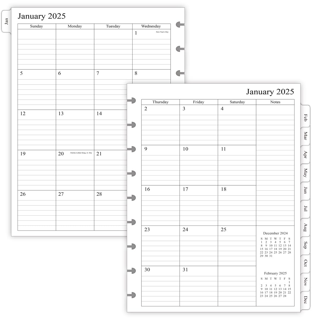 Newestor 2025 Monthly Planner Refills for Happy Planner Classic Size (7