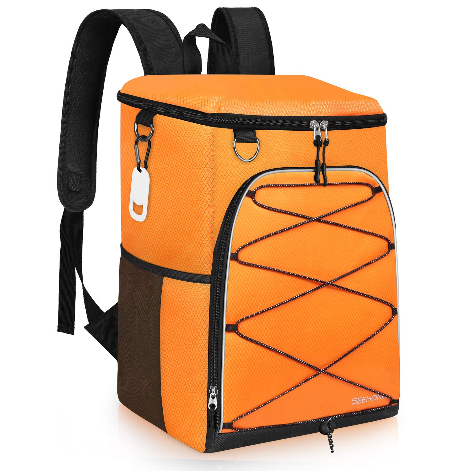SEEHONOR Insulated Cooler Backpack - Leakproof & Lightweight Soft Cooler Bag for Lunch, Picnics, Fishing, Hiking, Camping, Beach & Outdoor Activities (Holds 25 Cans) - Perfect for Work, Travel & Adventure