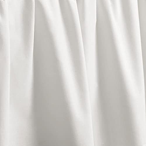 White Ruffled Bed Skirt with Split Corner - 100% Soft Microfiber, Lightweight & Wrinkle-Free Queen Size Dust Ruffle (23