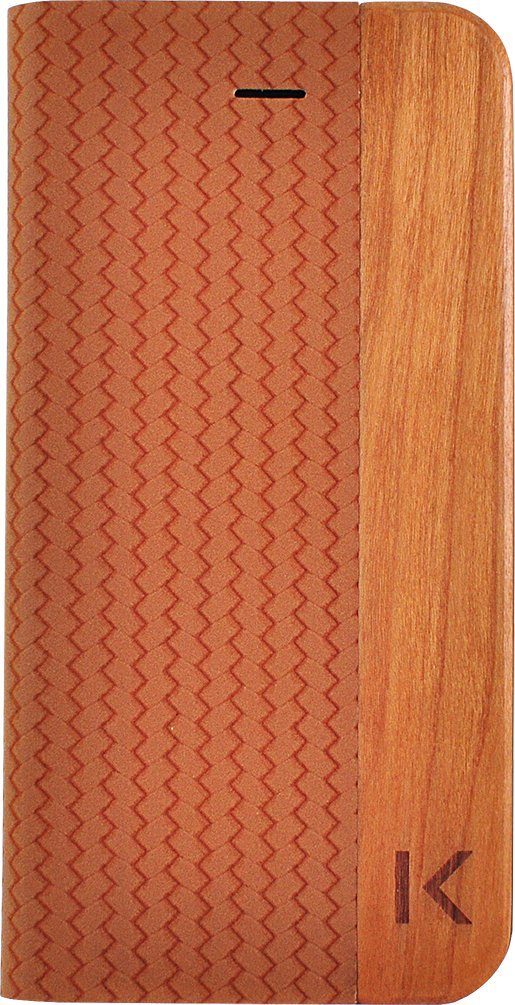 Premium Wooden Notebook Style Phone Case for iPhone 5/5S/SE - Brown Cherry Wood with Cherry Blossom Design | Slim Protective Cover | Perfect for Work, School & Travel