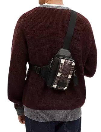 Coach Edge L Pack With Plaid Print - Stylish Crossbody Bag for Women | Perfect for Work, Travel & Everyday Use