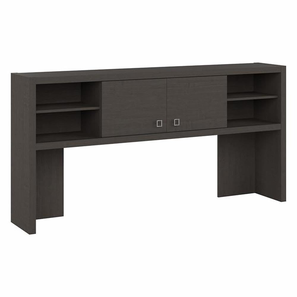 Bush Business Furniture Echo 72W Desk Hutch in Charcoal Maple - Home Office Desk Organizer with Storage Shelf for Computer, Printer & Office Supplies - Perfect for Work from Home & Small Office Spaces