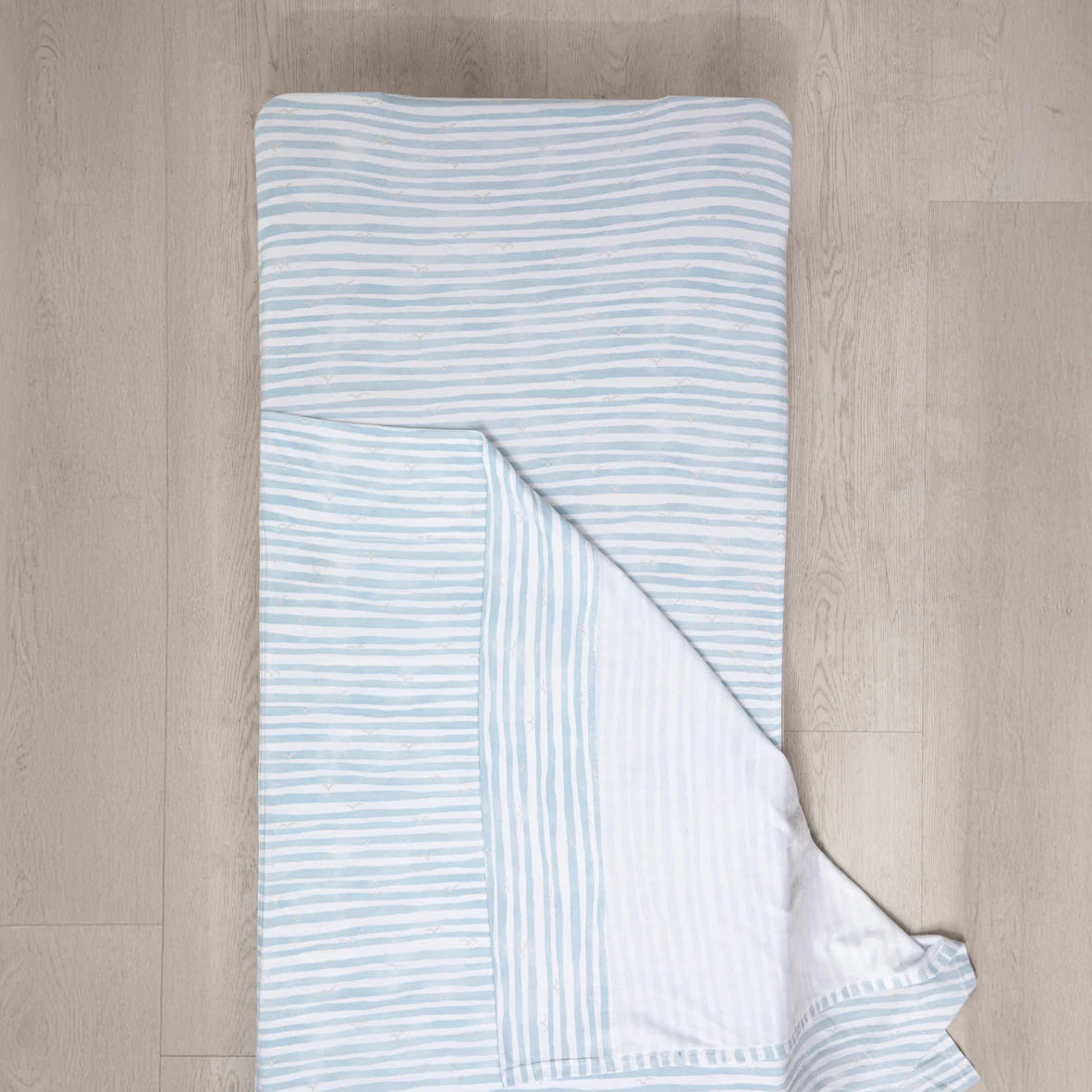 Premium Stacking Bed Sheet Set with Carry Bag - Blue Stripes - Perfect for Travel, Camping & Dorm Room Essentials