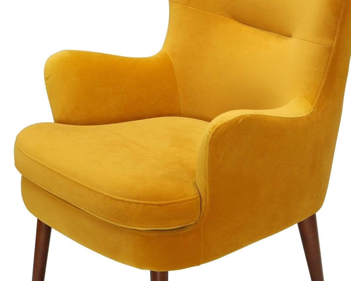 Airlie Chair - Modern Accent Chair for Living Room, Bedroom & Office - Stylish Upholstered Armchair with Wooden Legs - Perfect for Relaxing, Reading & Decorating