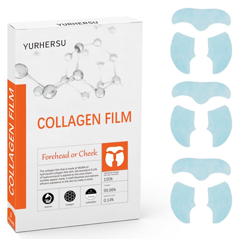 **Collagen Face Mask - Soluble Melting Film for Forehead & Cheeks, Moisturizing & Anti-Wrinkle Care, Skin Soothing & Firming Treatment - Improves Elasticity for Smooth Skin | Perfect for Daily Skincare & Spa Nights**