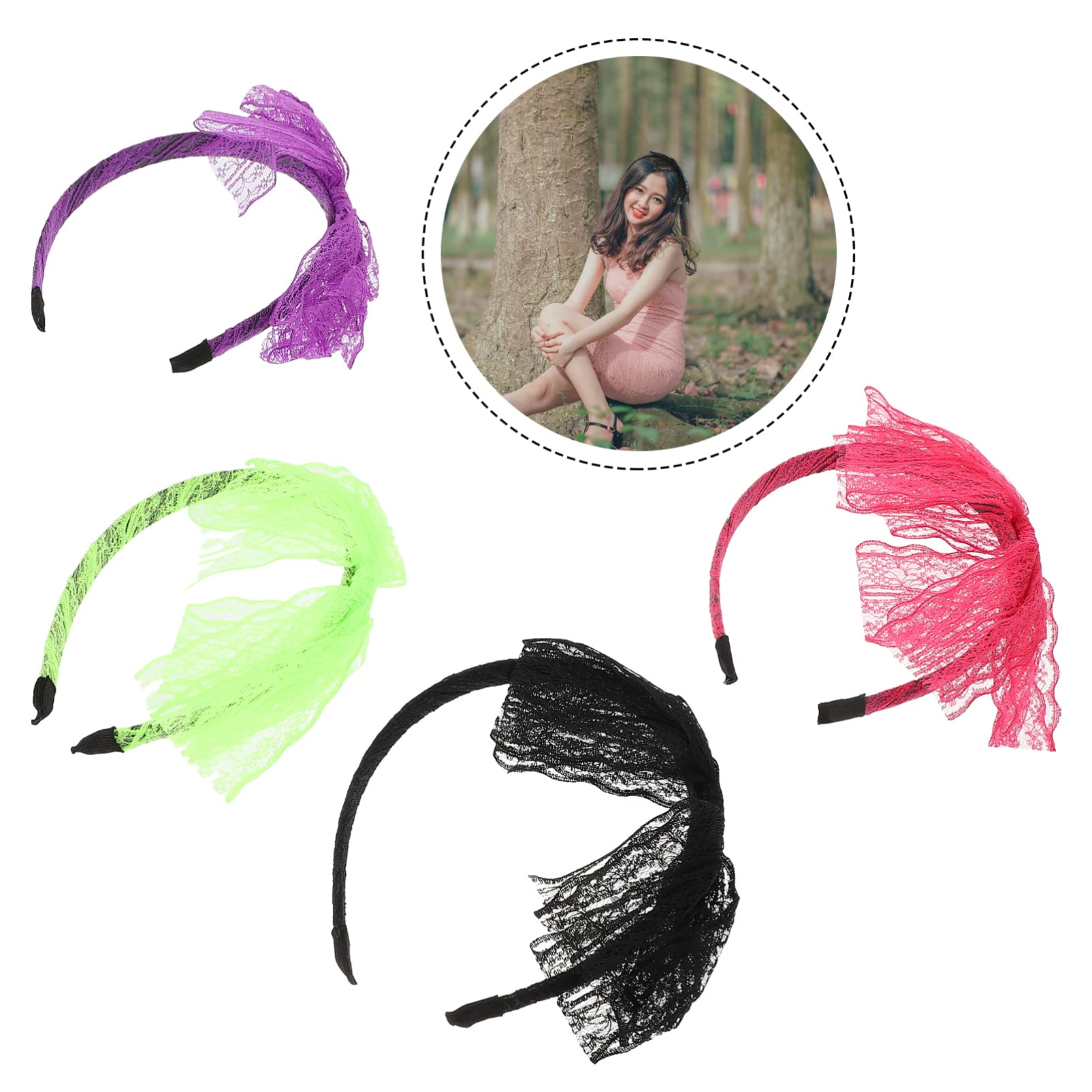 FOMIYES 4-Pack Bowknot Headbands for Girls - Decorative Hair Hoops with Bow Design - Perfect for Parties, Weddings, and Special Occasions (4 Styles x 4 Pieces)