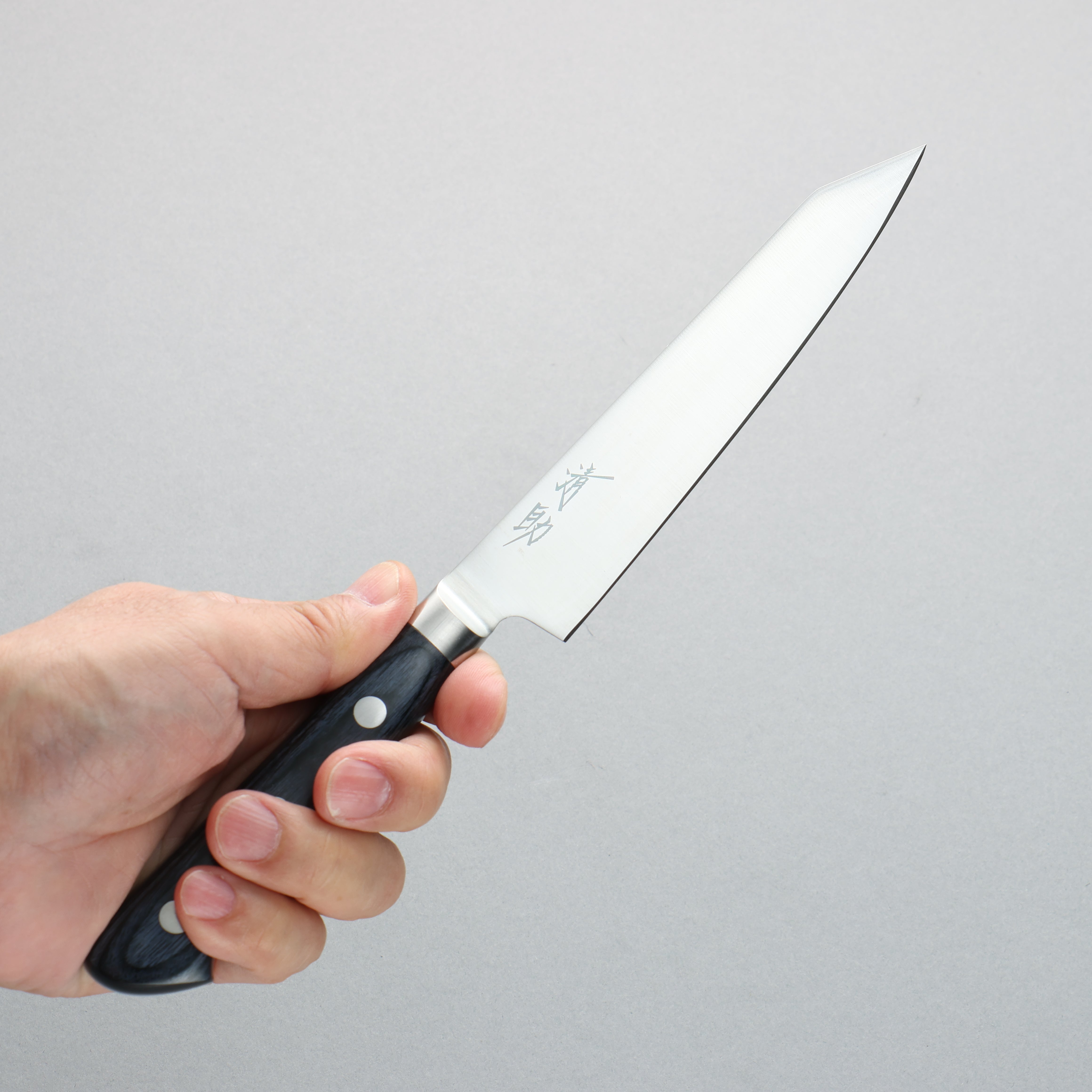 Premium Seisuke Seiten Molybdenum Kiritsuke Petty Utility Knife 145mm - Japanese Chef Knife with Navy Blue Pakka Wood Handle - Perfect for Sushi, Vegetables & Precision Cutting