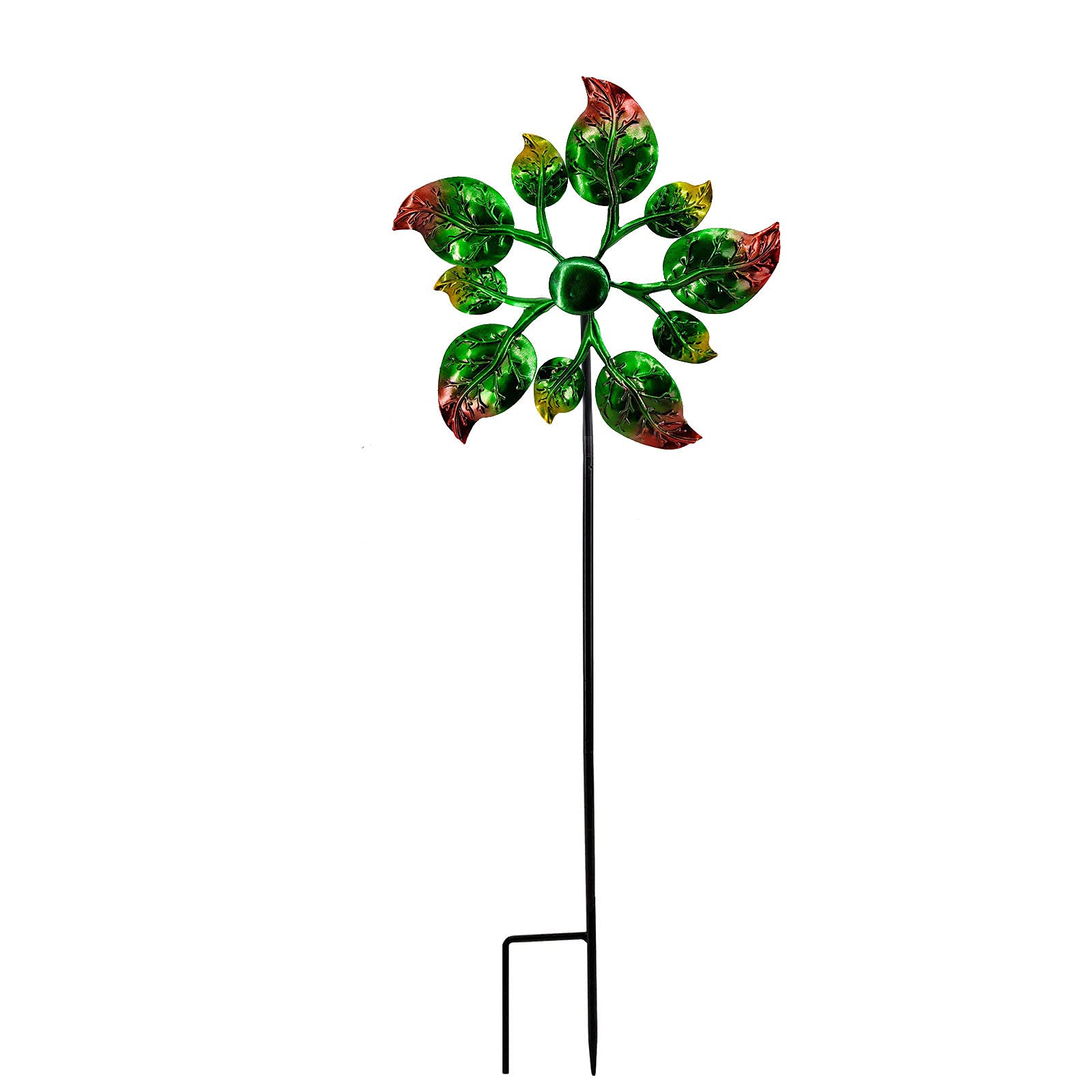 Colorful Spinning Windmill Stake - Outdoor Rainbow Garden Decor for Patio, Yard & Home - Includes Sliding Planting Guide - Perfect for Spring Gardening & Landscape Design (Size B, One Size)