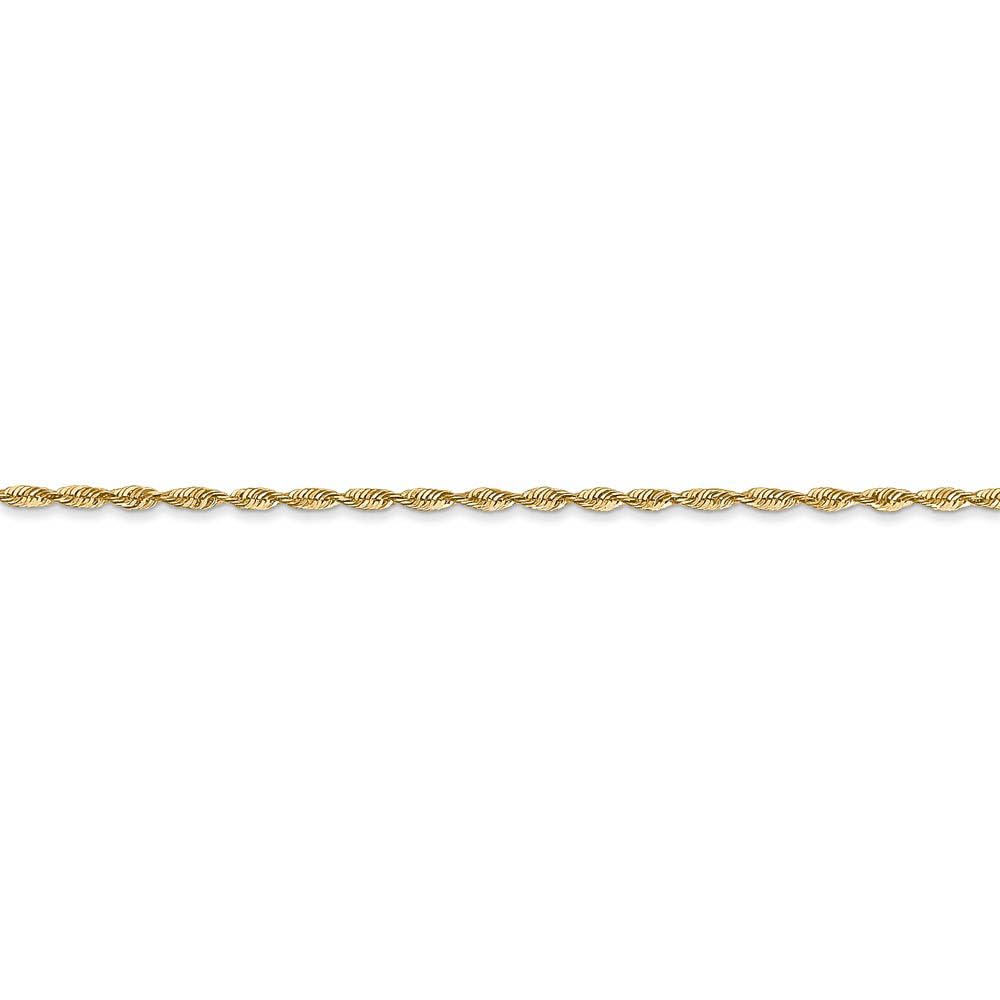 14K Yellow Gold 1.5mm Diamond Cut Rope Chain Anklet Bracelet for Women - Dainty & Elegant Jewelry Gift for Anklets, Beach Wear, Summer Outfits
