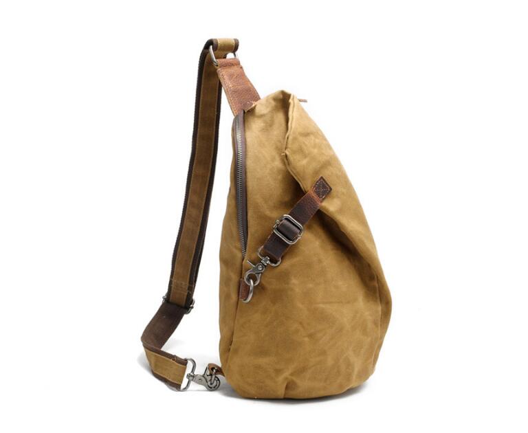 Durable Canvas Chest Bag for Men - Grey, Green & Black Options - Perfect for Travel, Hiking & Everyday Use