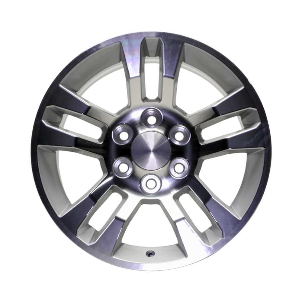 18 Inch Chevy Silverado Wheel Replacement 2014-2020 - Machined Silver Replica Rim 5646 20937769 for Off-Road & Street Driving