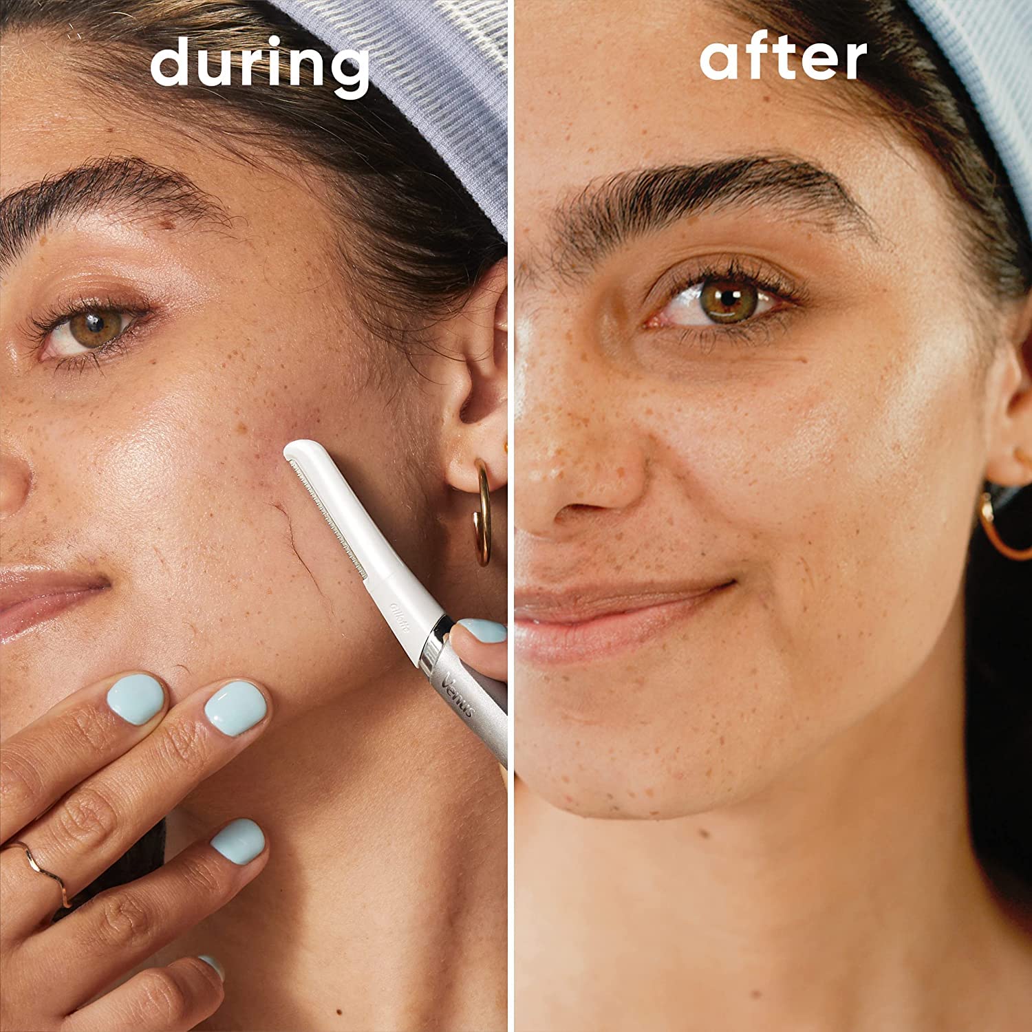 Gillette Venus Facial Razor Dermaplaning Kit for Women - 2 Blades, Pre-Cleanse Oil & Post-Moisturizer Serum | Eyebrow & Face Hair Removal Tool | At-Home Dermaplaning for Smooth Skin & Makeup Prep