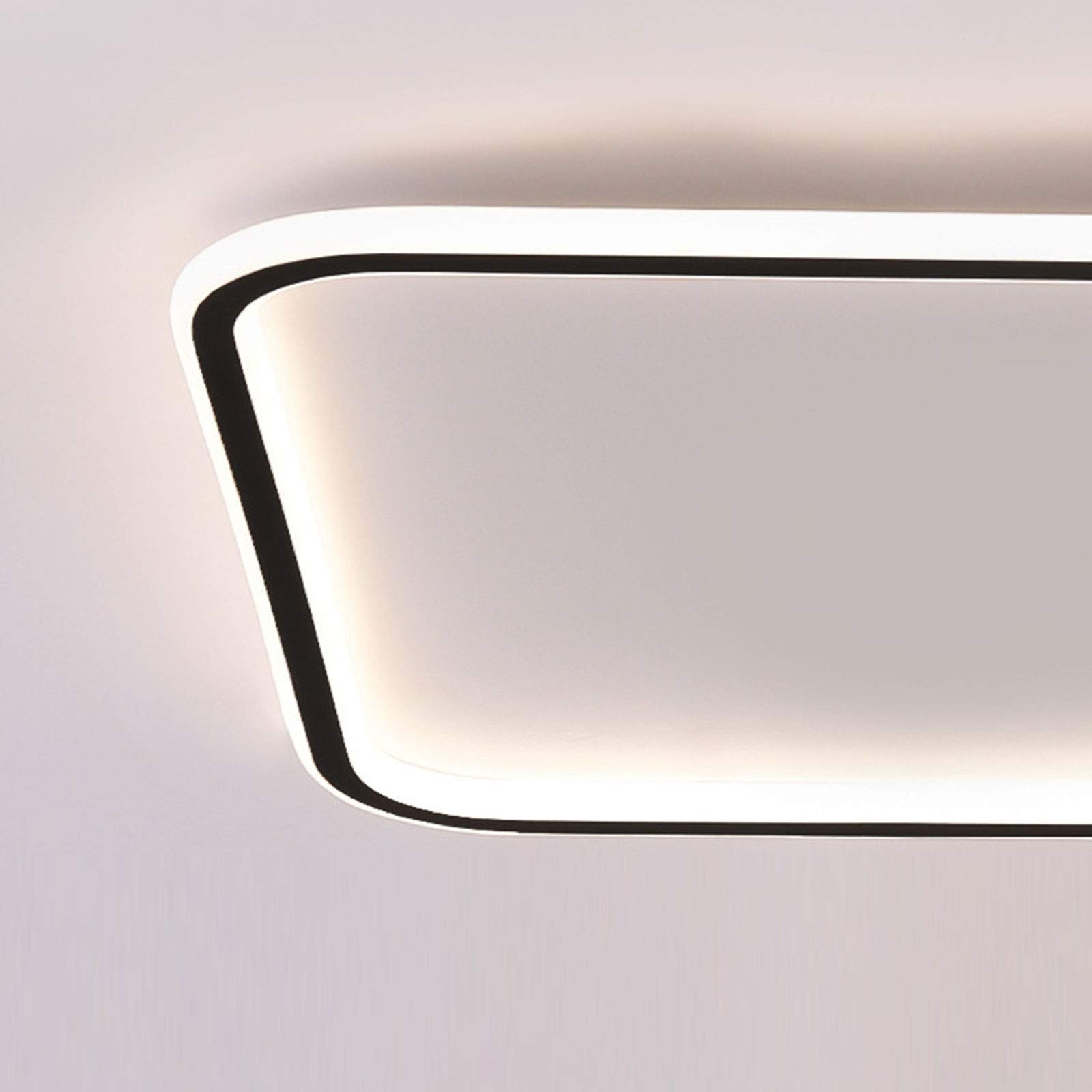 YIYIBYUS Modern Dimmable LED Ceiling Light with Remote Control - Acrylic Rectangle Lighting Fixture for Living Room, Bedroom, Kitchen & Dining - Warm White Light for Cozy Home Ambience