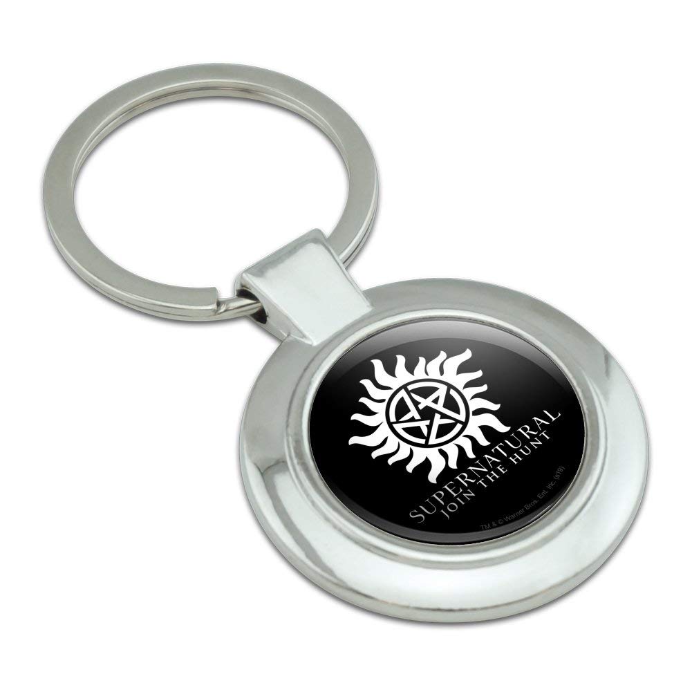 Supernatural Anti-Possession Symbol Keychain - Round Chrome Plated Metal Charm for Fans | Perfect for Car Keys, Backpacks & Gifts | TV Show Inspired Jewelry Accessory