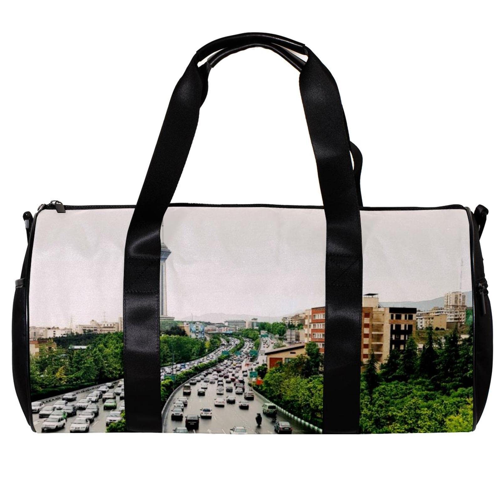 Gym Duffle Bag for Men & Women - Large Overnight Weekender Travel Bag with Shoulder Strap - Waterproof Carry On Bag for Gym, Workout, Travel & Weekend Getaways - Perfect for City Roads & Highway Adventures