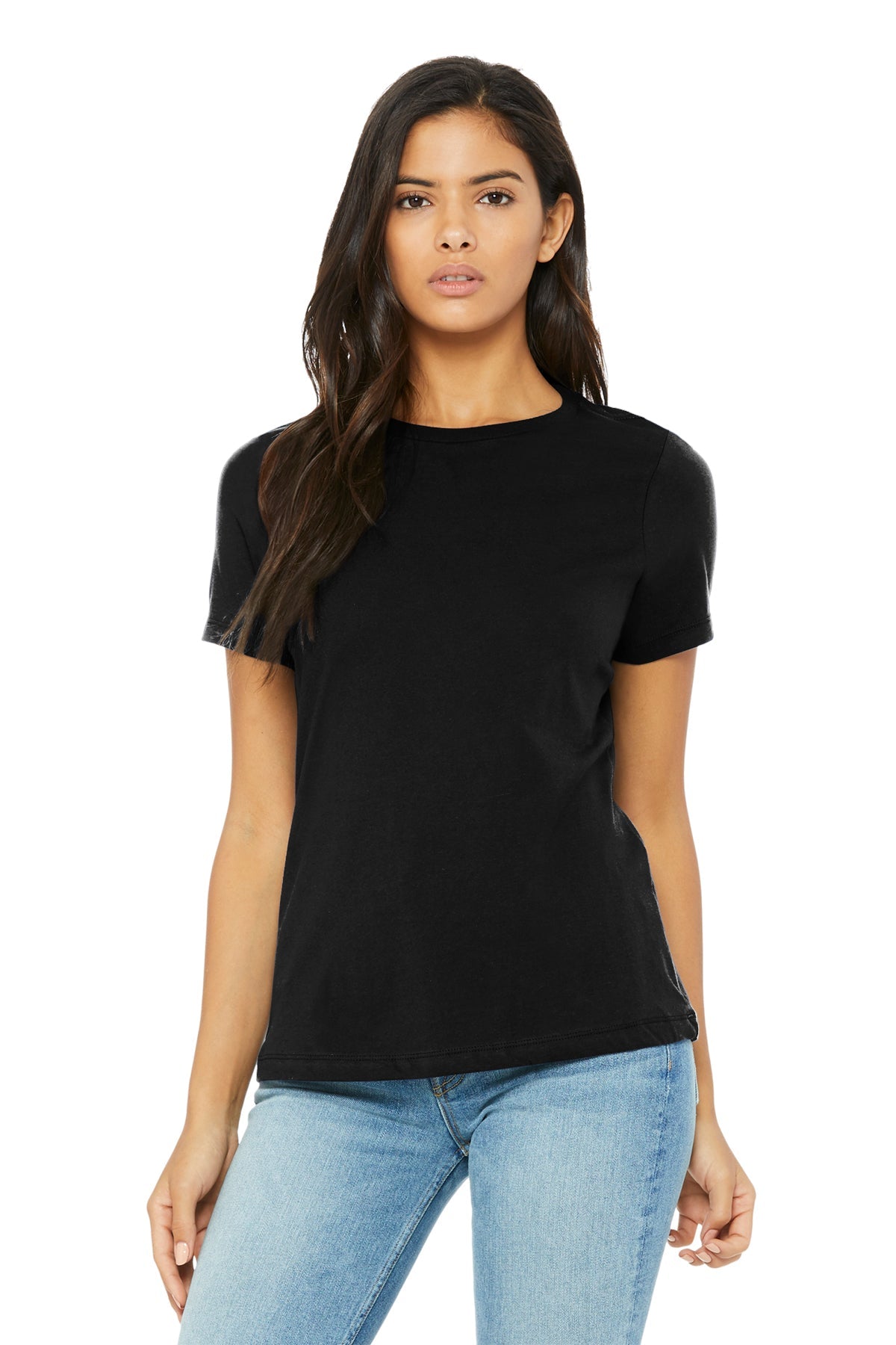 Bella Canvas Women's Relaxed Fit Triblend T-Shirt - Soft Cotton Blend Tee in Solid Black - Casual Wear, Lounge & Everyday Outfits