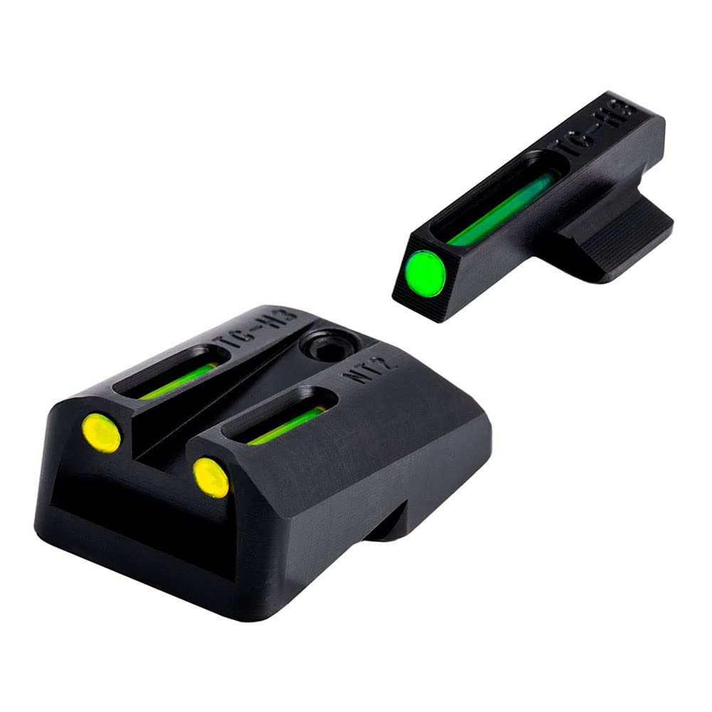 Truglo TFO Tritium & Fiber-Optic Handgun Sight Set - High Visibility Front & Rear Night Sights for 1911 Pistols | Compact, Durable Design for Tactical Shooting, Home Defense & Low-Light Conditions