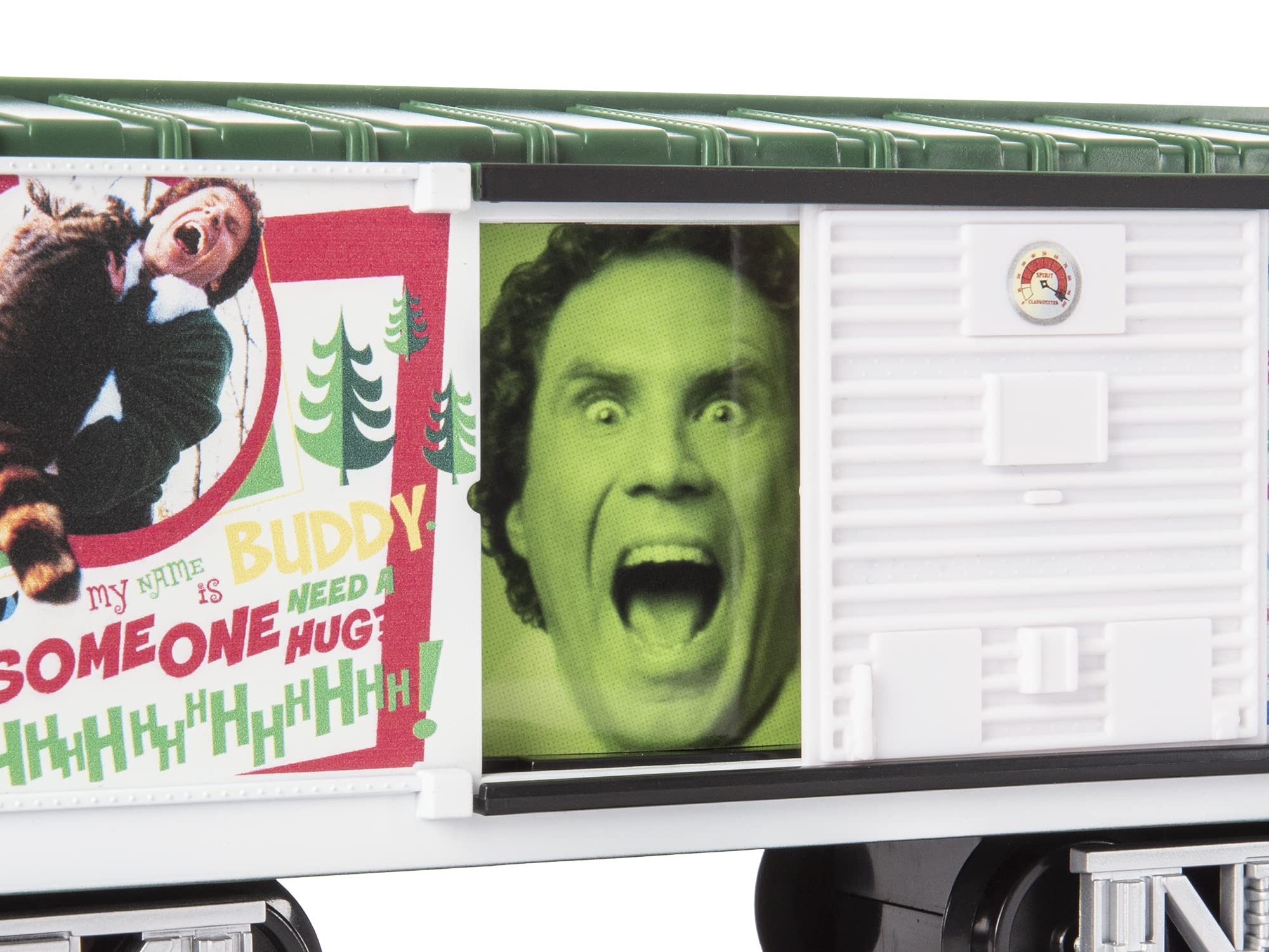 Lionel Battery-Powered Elf Toy Train Set with Locomotive, 4 Train Cars, 8-Piece Track & Remote Control - Realistic Train Sounds & LED Lights for Kids Ages 4+ | Perfect for Christmas Decorations, Birthday Gifts & Holiday Playtime