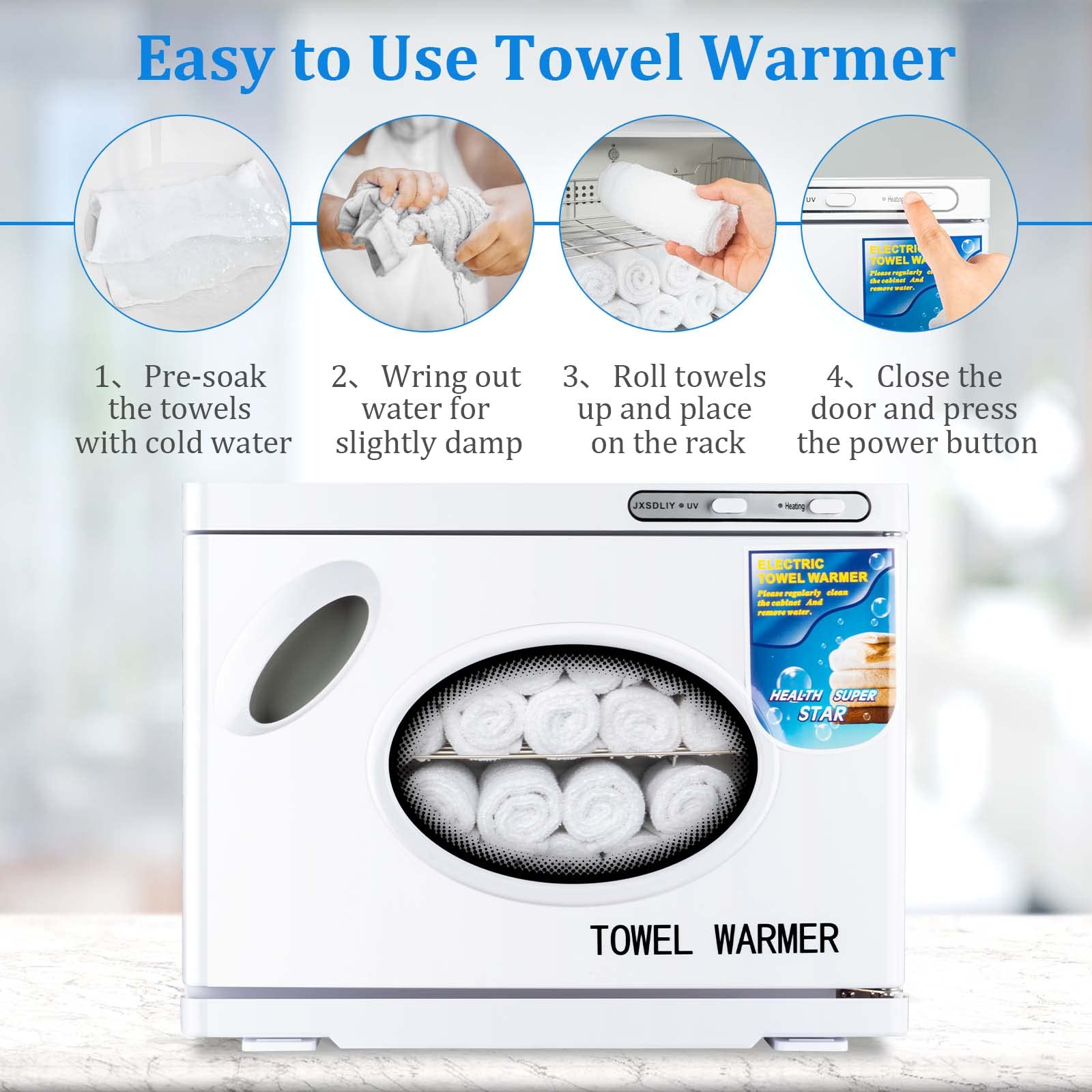 Professional 23L Large Capacity Hot Towel Warmer Cabinet - Spa & Salon Grade Towel Heater for Facial, Beauty, Hotel & Home Use - Steam Towel Warmer with See-Through Window (White) - Perfect for Spa Treatments, Salon Services & Luxury Bathroom Experience