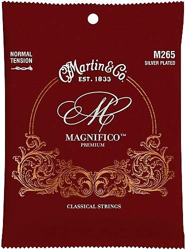 Premium Martin Magnifico Classical Guitar Strings - Silver Plated Normal Tension (M265) for Classical & Flamenco Music - Perfect for Performances, Practice & Recording Sessions