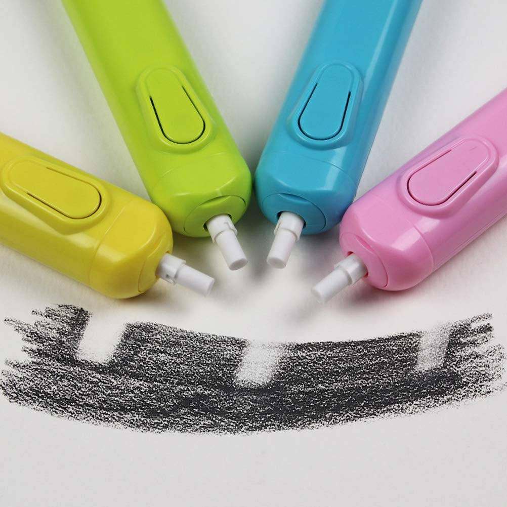 Automatic Electric Eraser Pen - Battery Powered (2 AAA) with 20 Eraser Refills - Portable Rubber Pencil Eraser for Artists, Students & Office Use - Perfect for Sketching, Drawing & Correcting Documents
