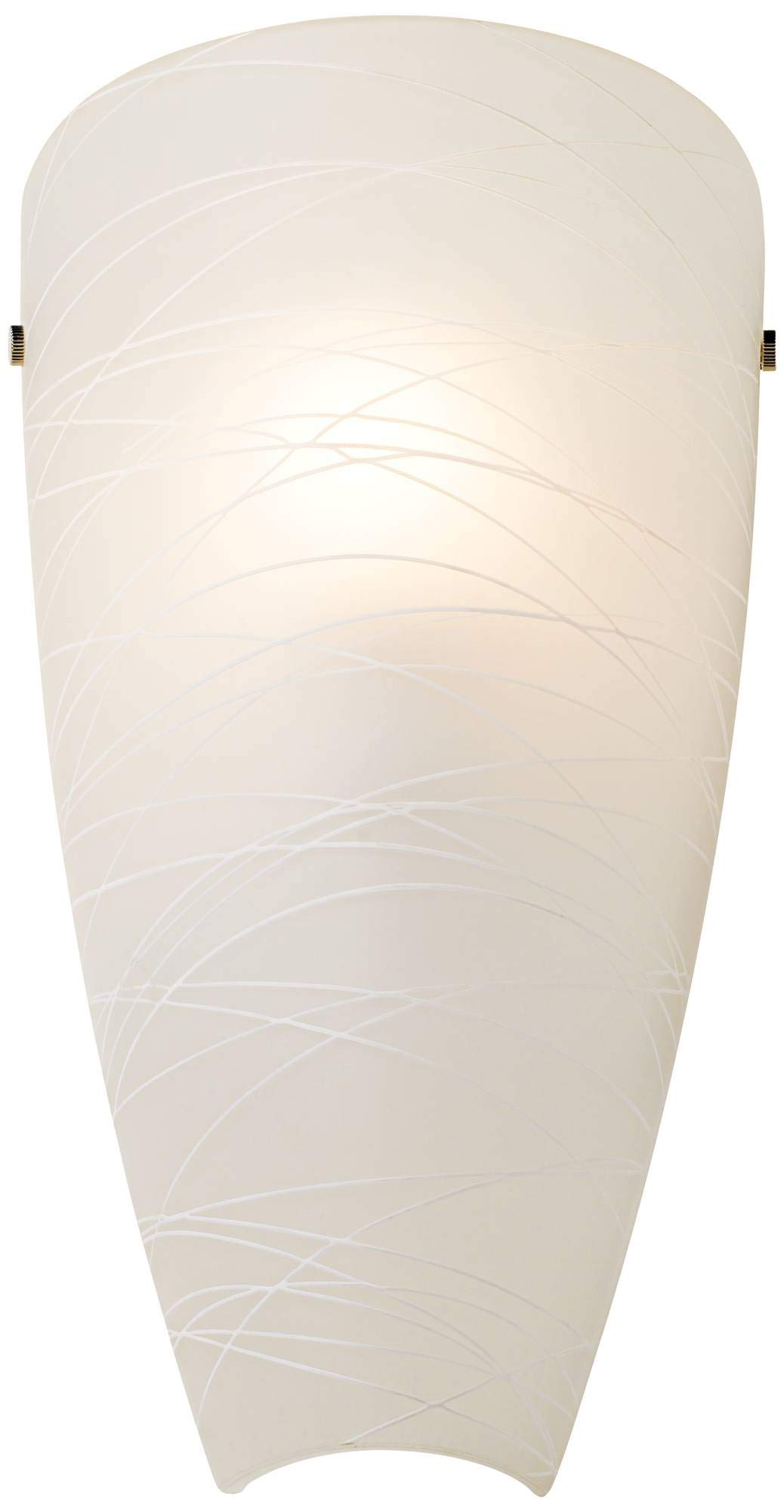 Possini Euro Design Isola Modern Wall Sconces - Set of 2 White Striped Glass Hardwired Light Fixtures (13.25