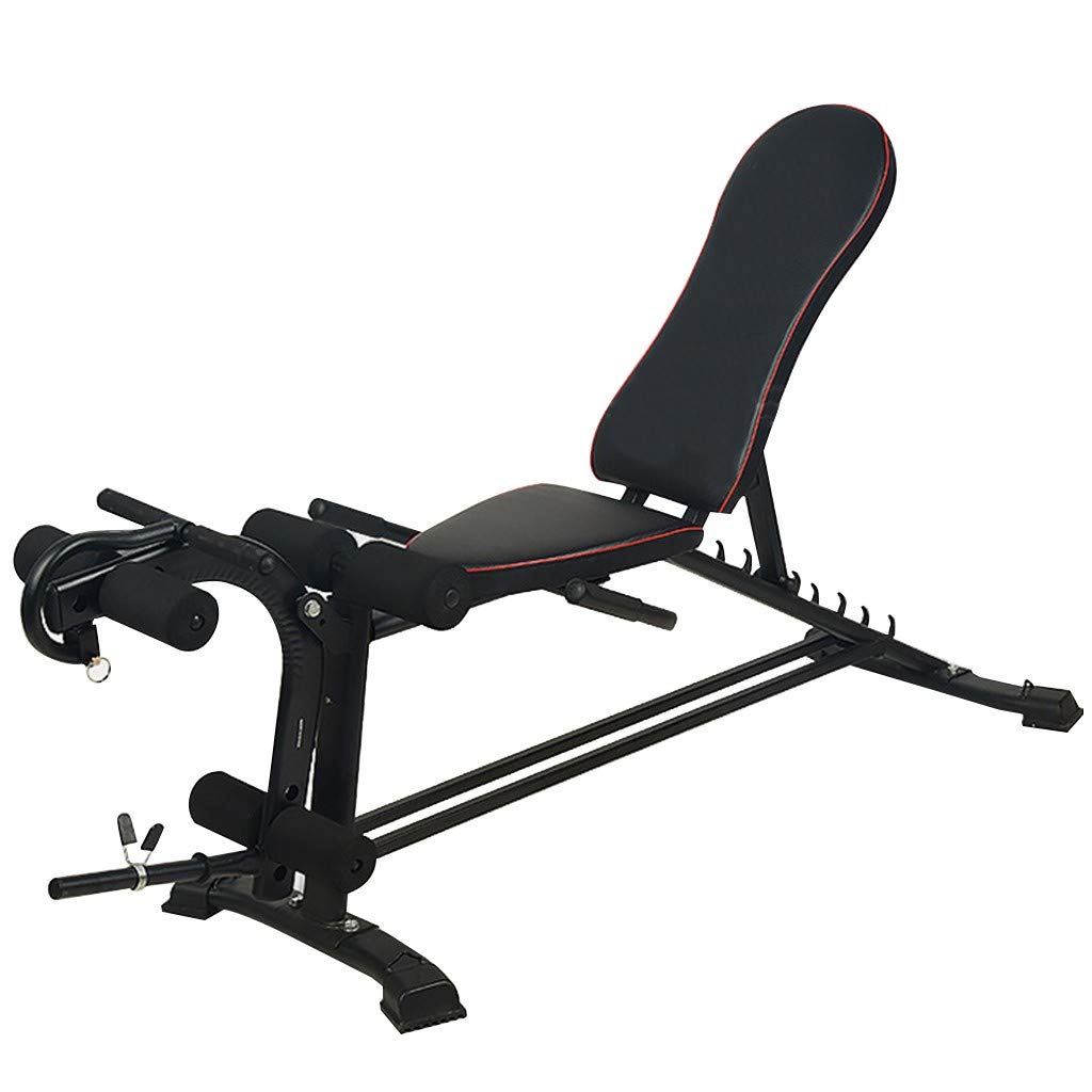 Adjustable Foldable Weight Bench for Full Body Workout - Strength Training Bench Press with Resistance Bands for Home Gym, Cross Fitness & Bodybuilding (Black) - Perfect for Home Exercise, Muscle Building & CrossFit Training